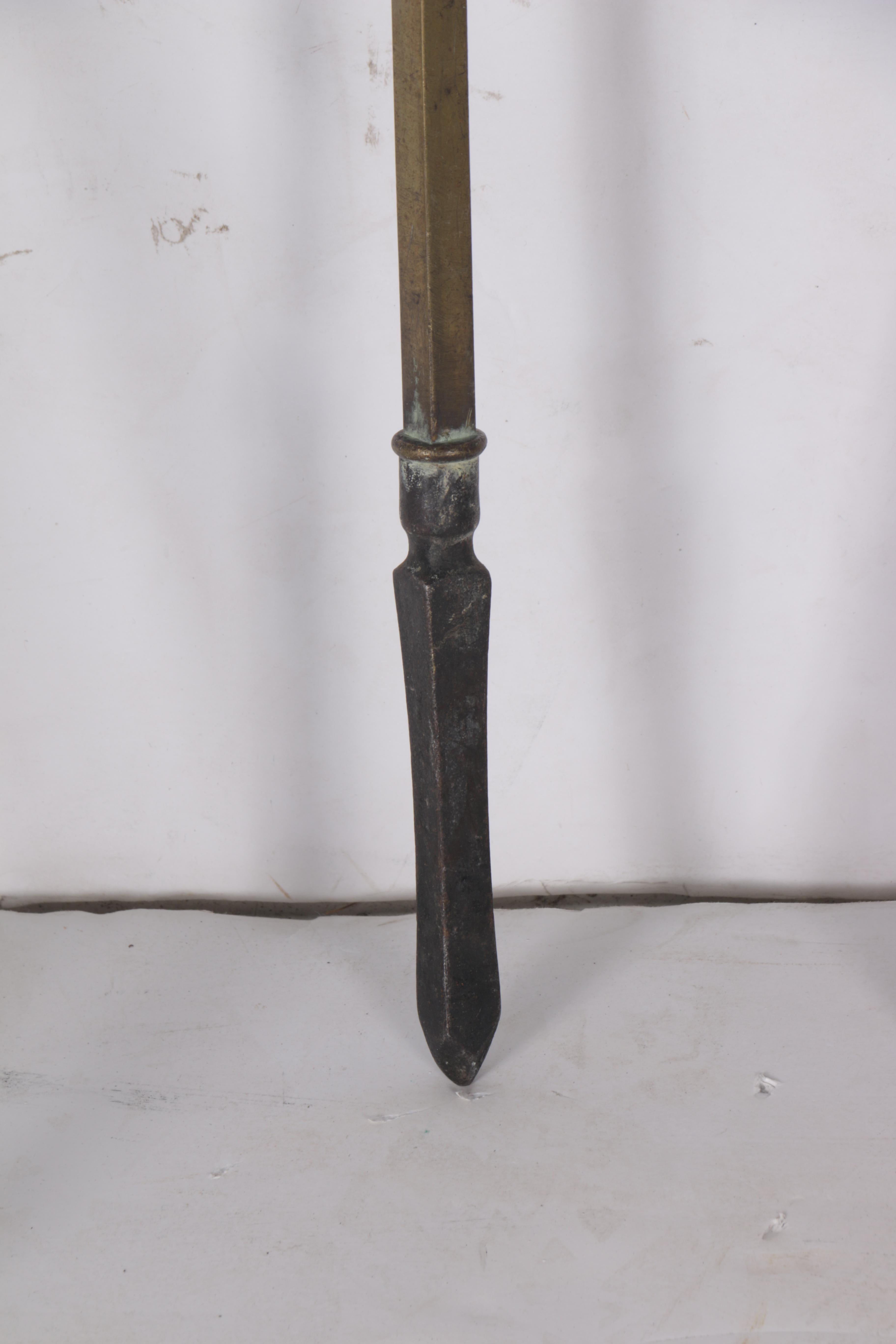 Vintage Brass and Metal Fireplace Tools and Andirons