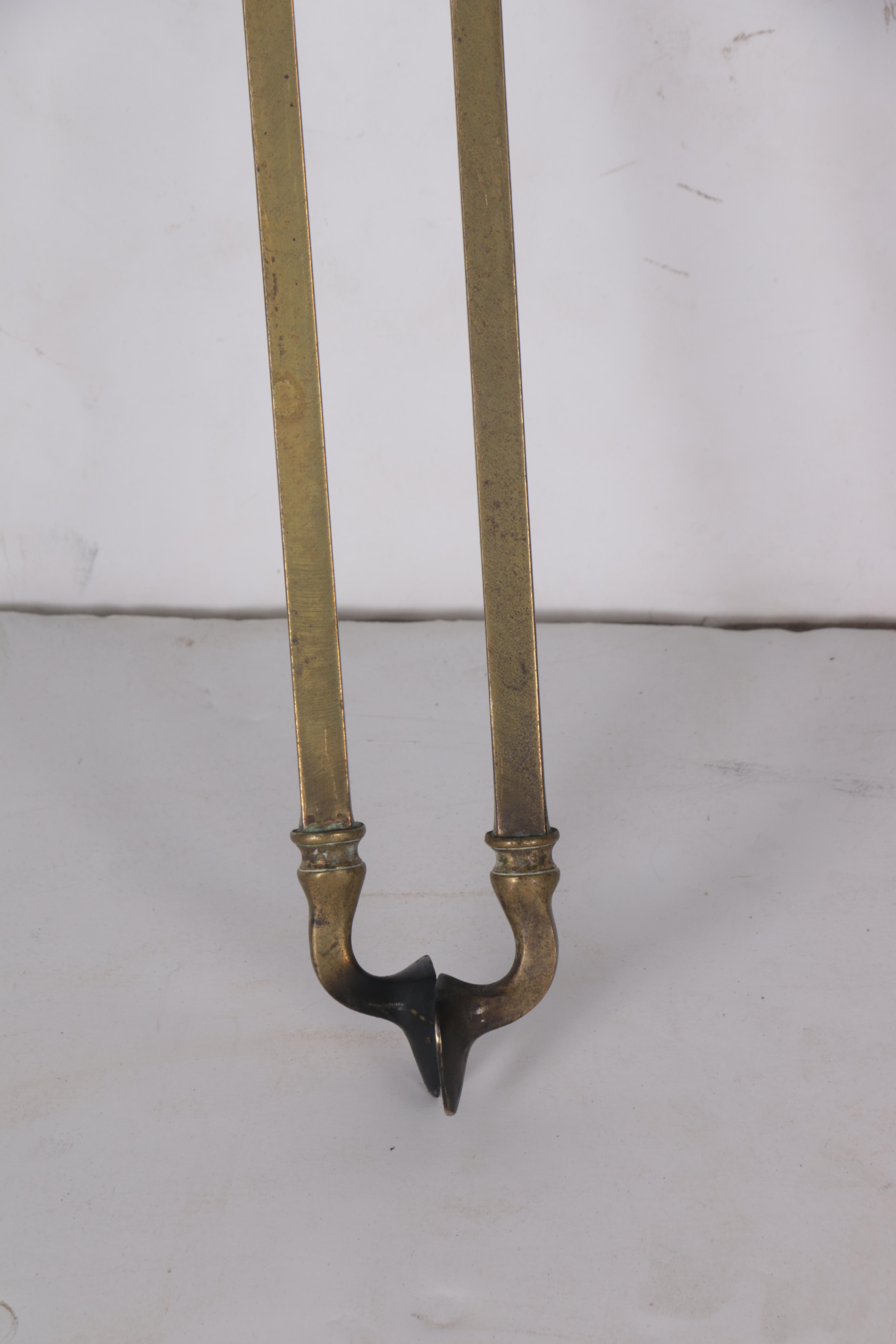 Vintage Brass and Metal Fireplace Tools and Andirons