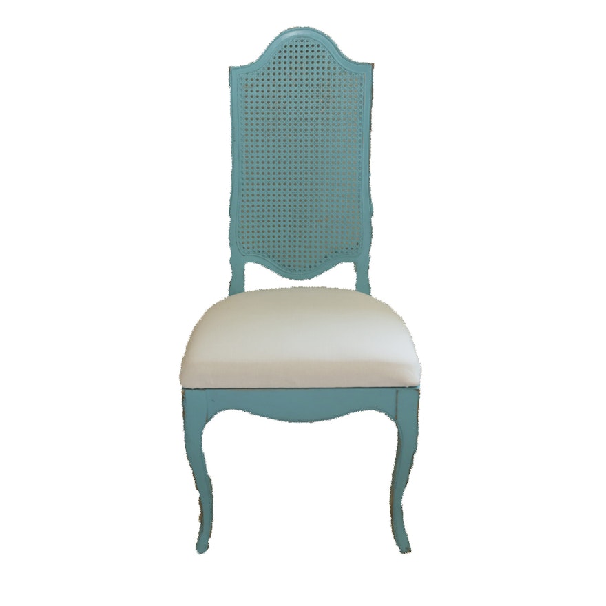 Contemporary Painted Cane Back Side Chair