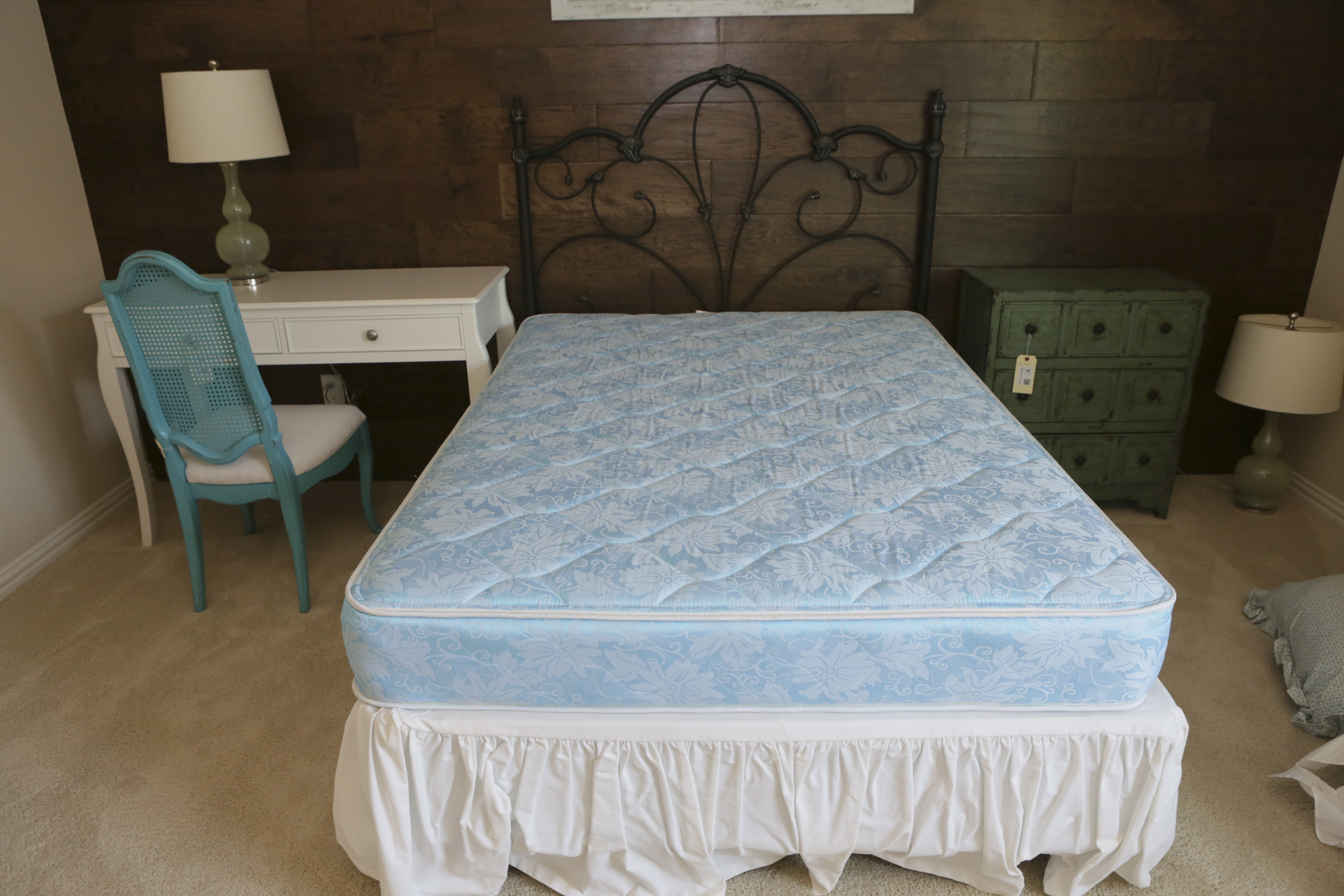 Neoclassical Style Wrought Iron Queen Size Headboard