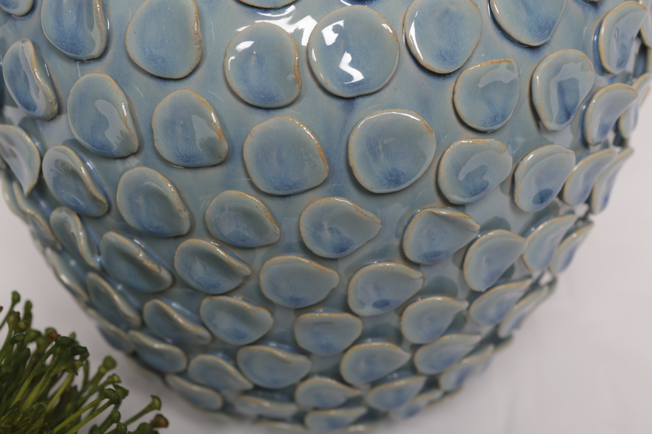 Decorative Ceramic Vase and Stone Decor