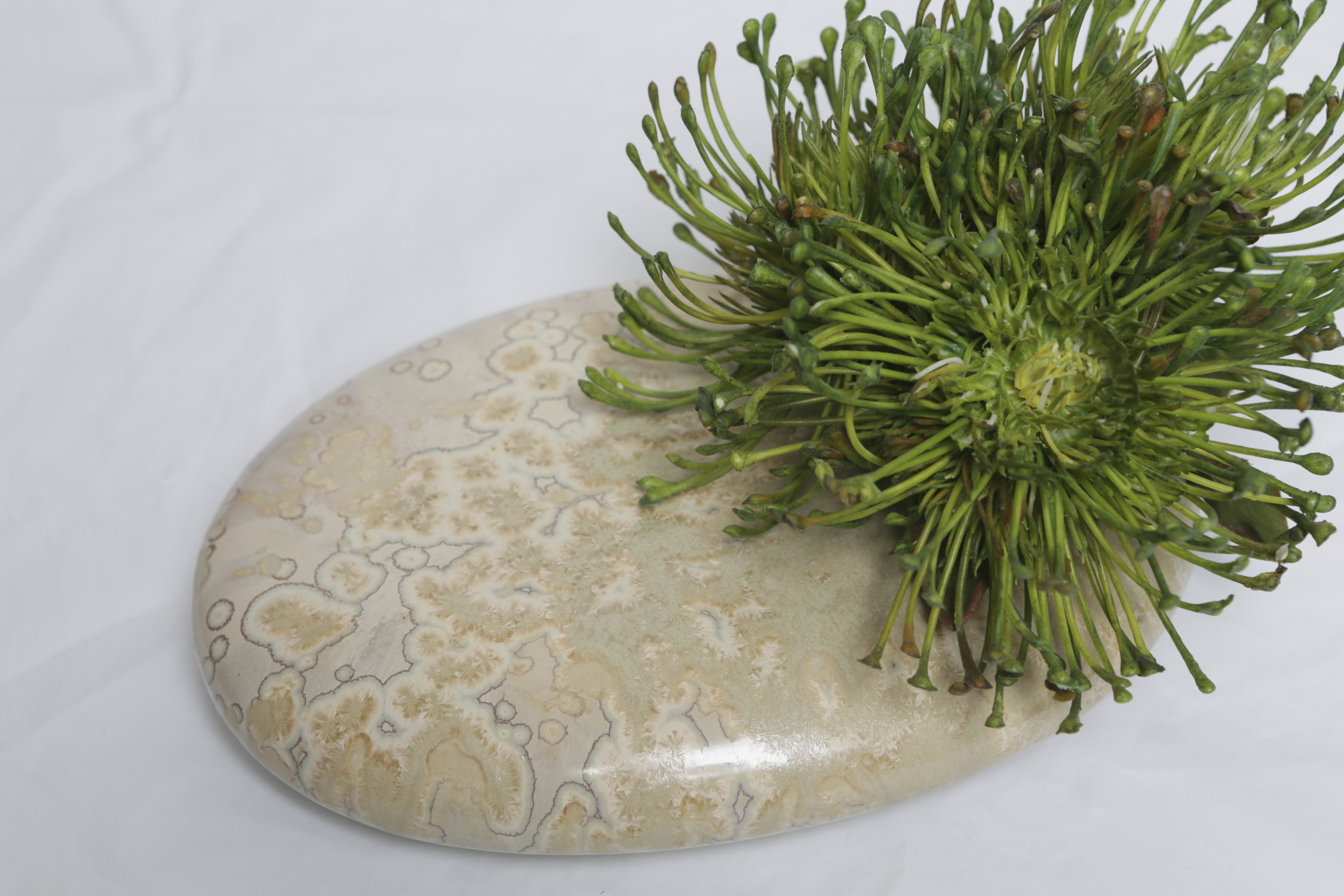 Decorative Ceramic Vase and Stone Decor