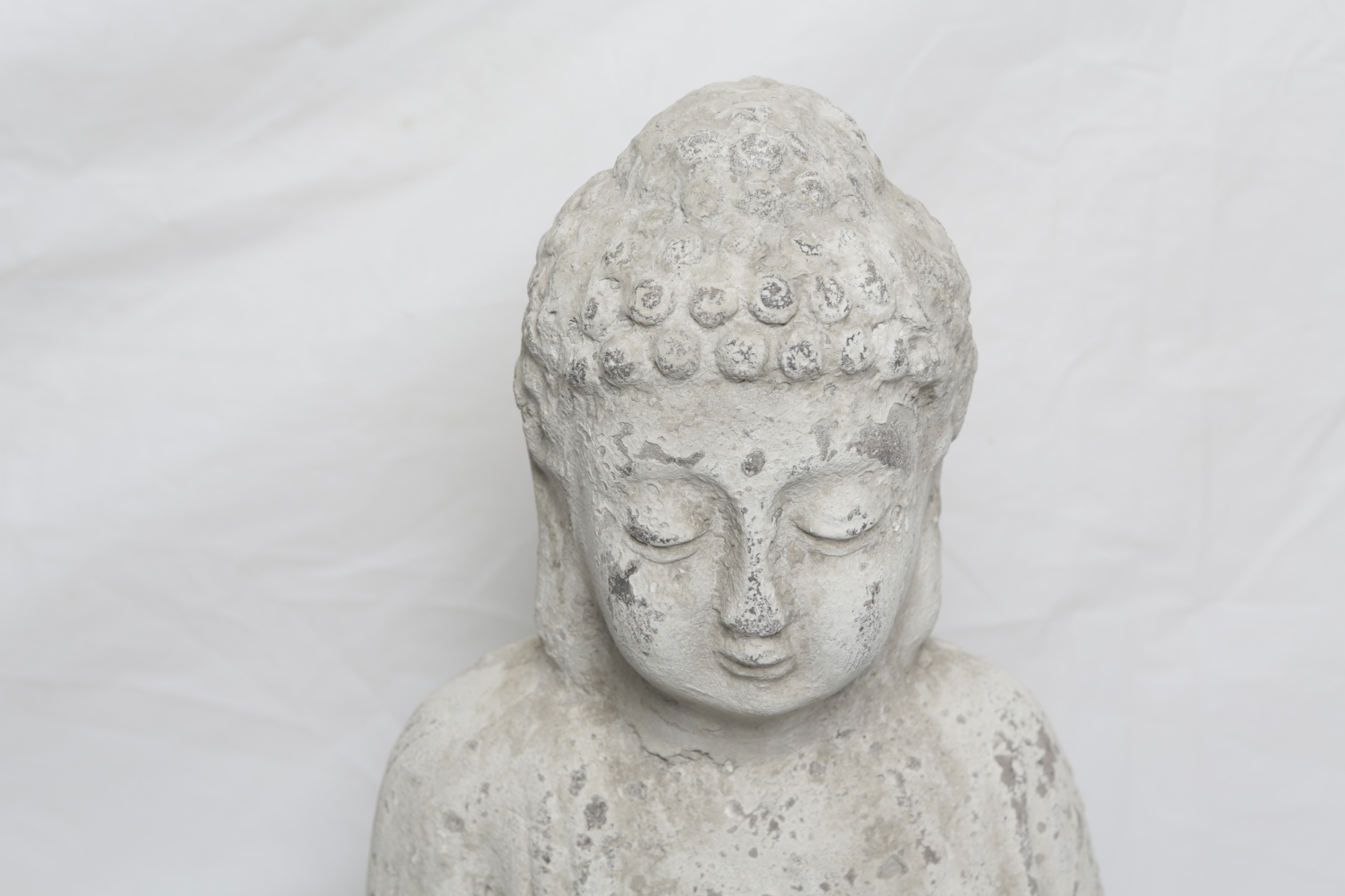 Seated Buddha Concrete Statuette