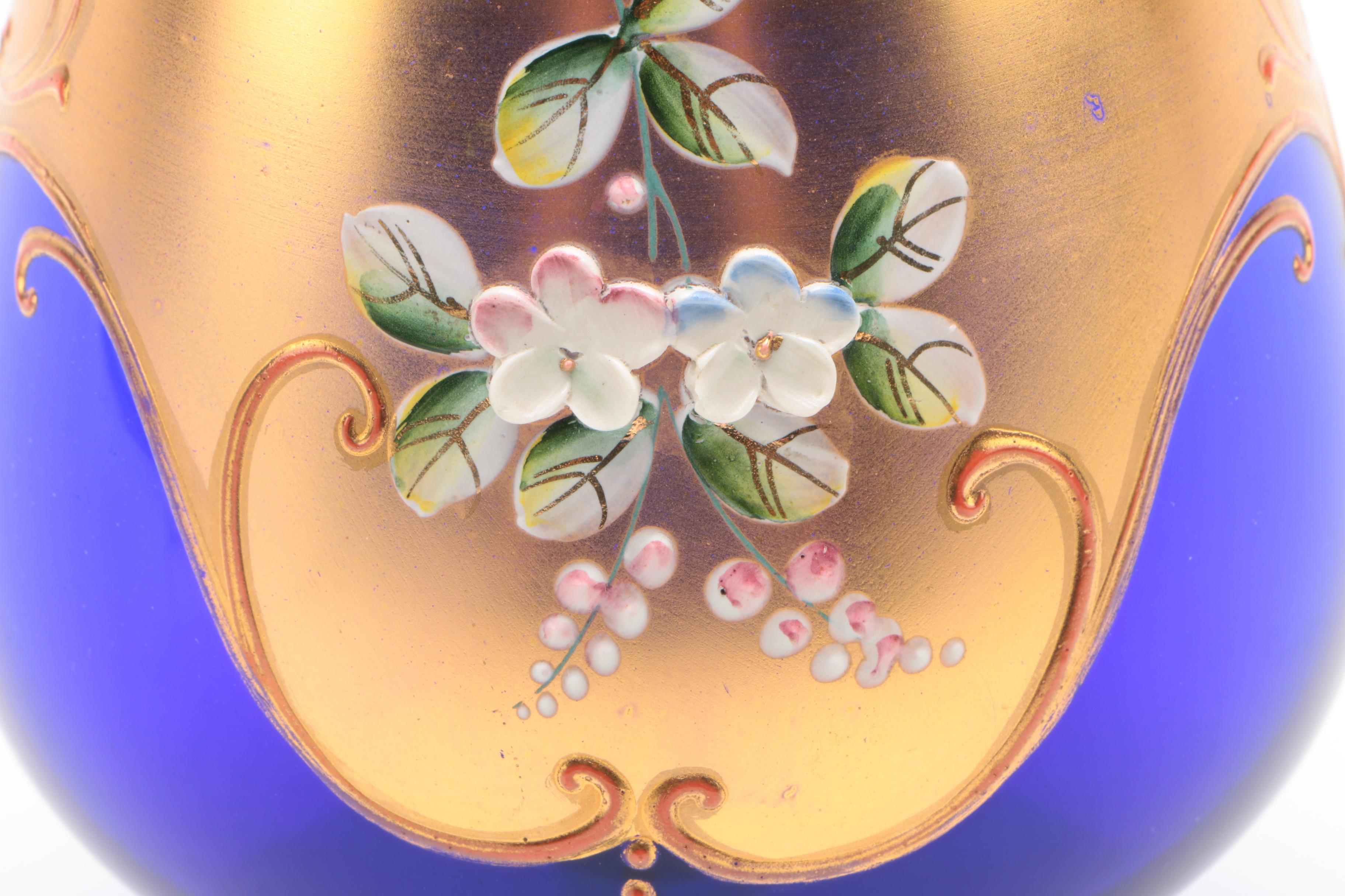 Bohemian Style Cobalt Glass Brandy Snifter