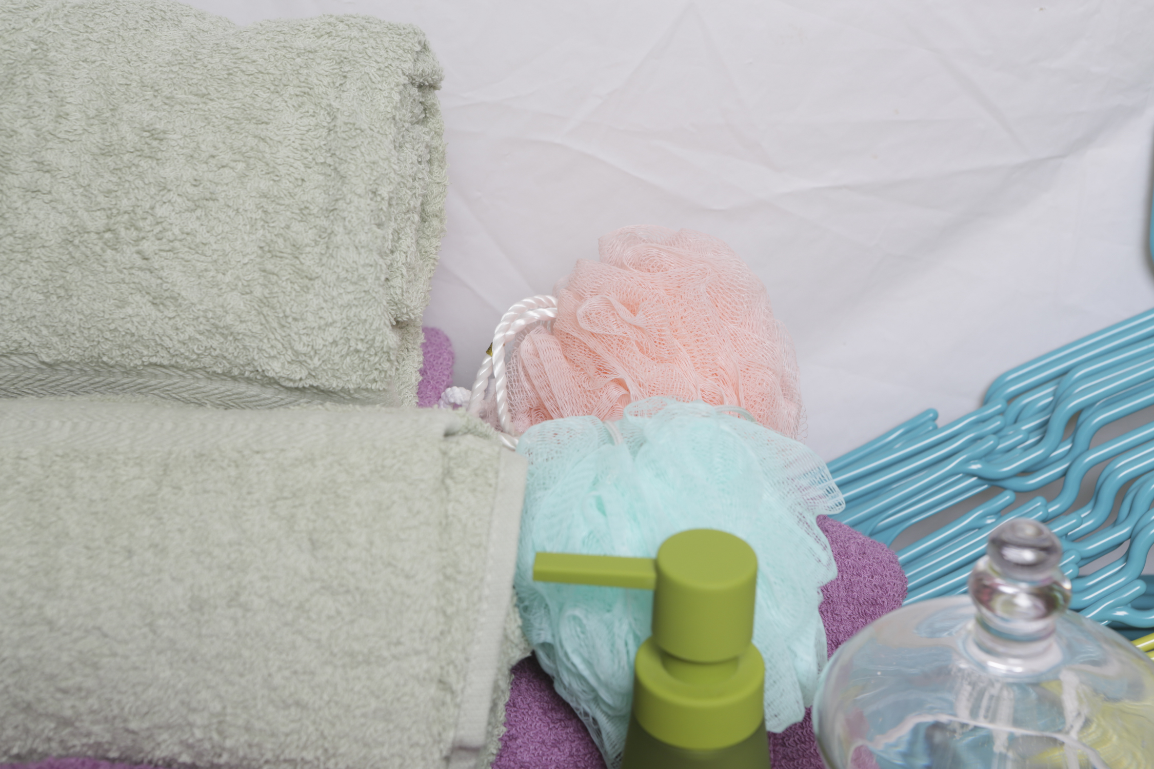 Bath Towels, Hangers, and Bathroom Accessories