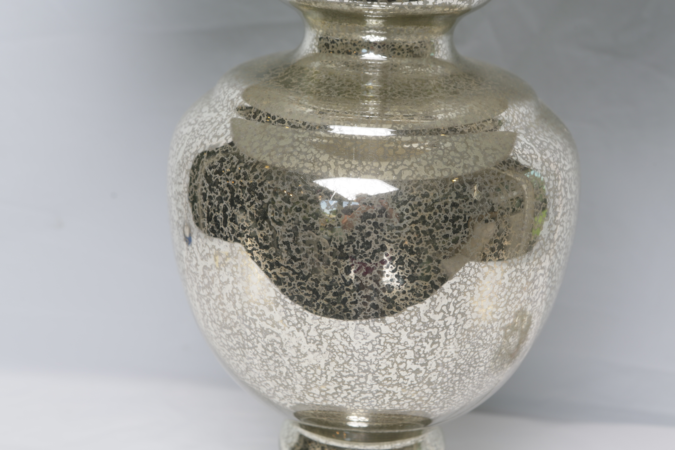 Mercury Glass Table Lamp with Fabric Covered Shade