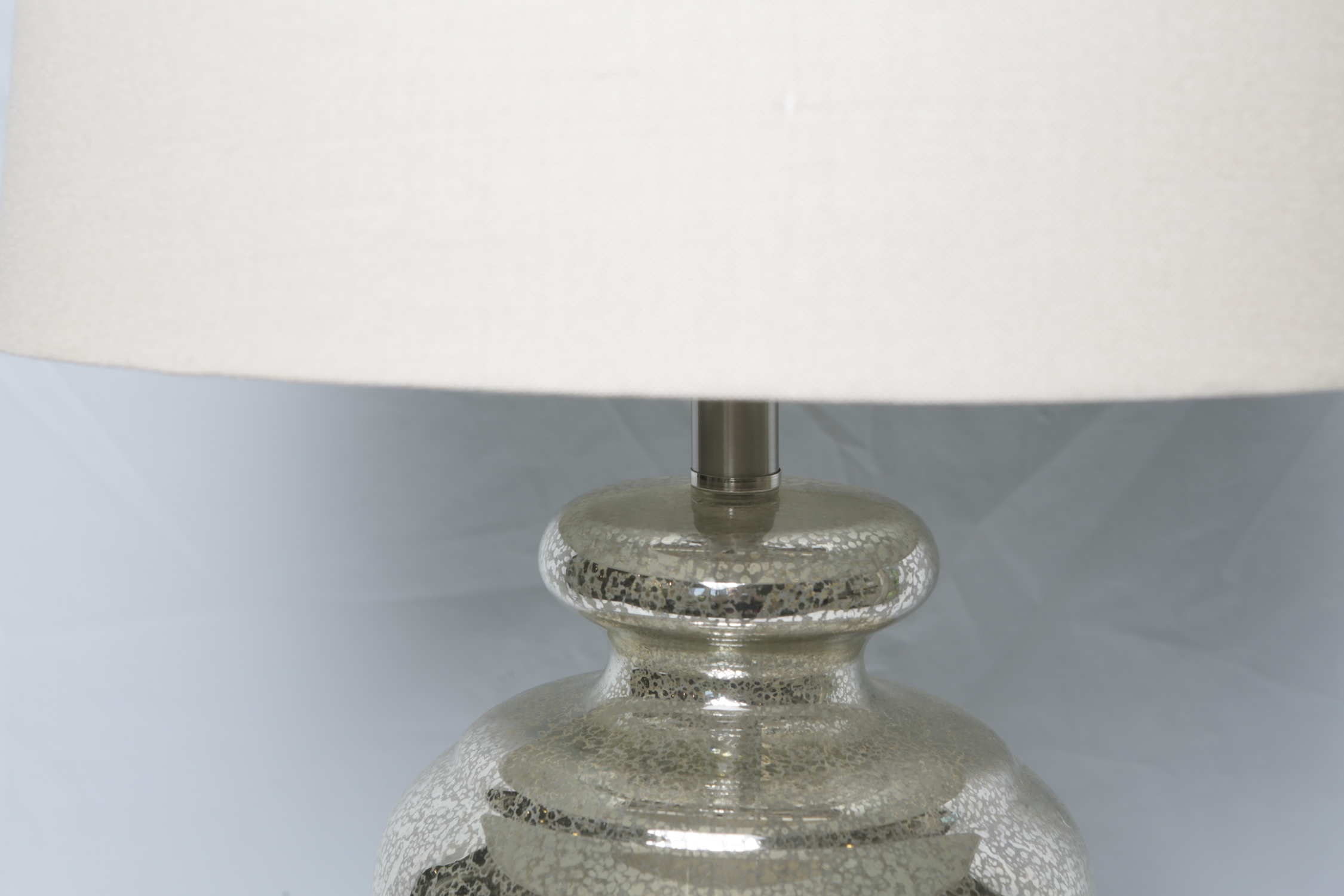 Mercury Glass Table Lamp with Fabric Covered Shade