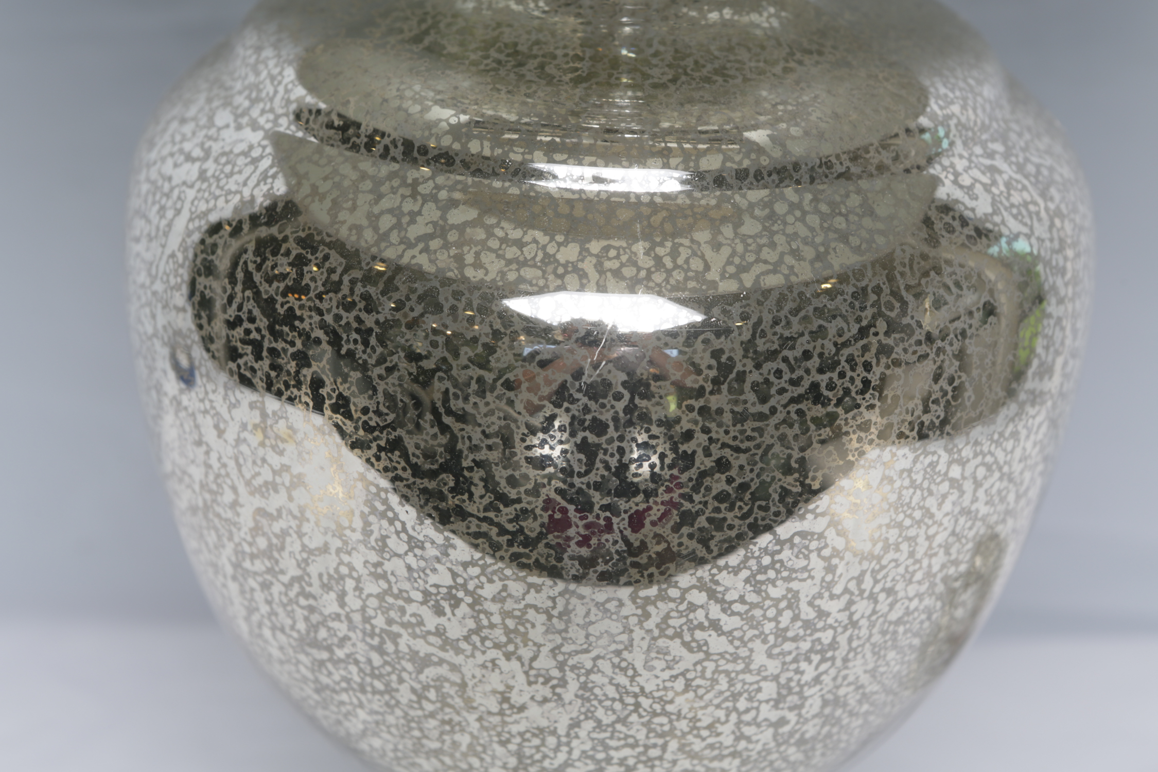 Mercury Glass Table Lamp with Fabric Covered Shade