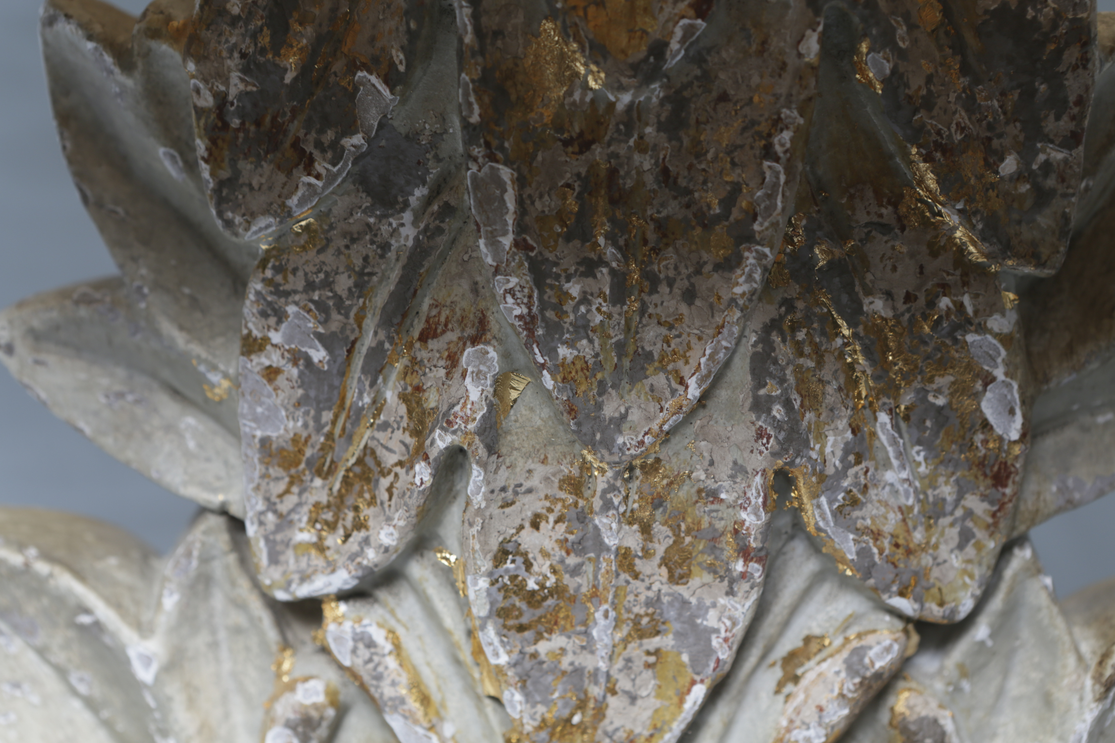 Architectural Form Resin Table Lamp with Fabric Covered Oval Shade