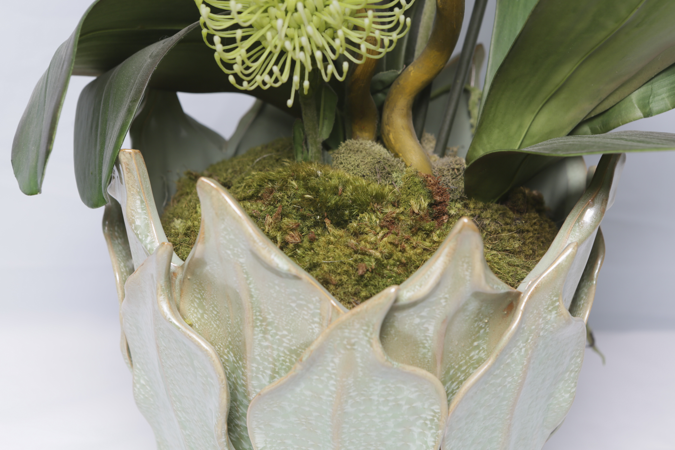 Faux Orchid in Decorative Ceramic Pot