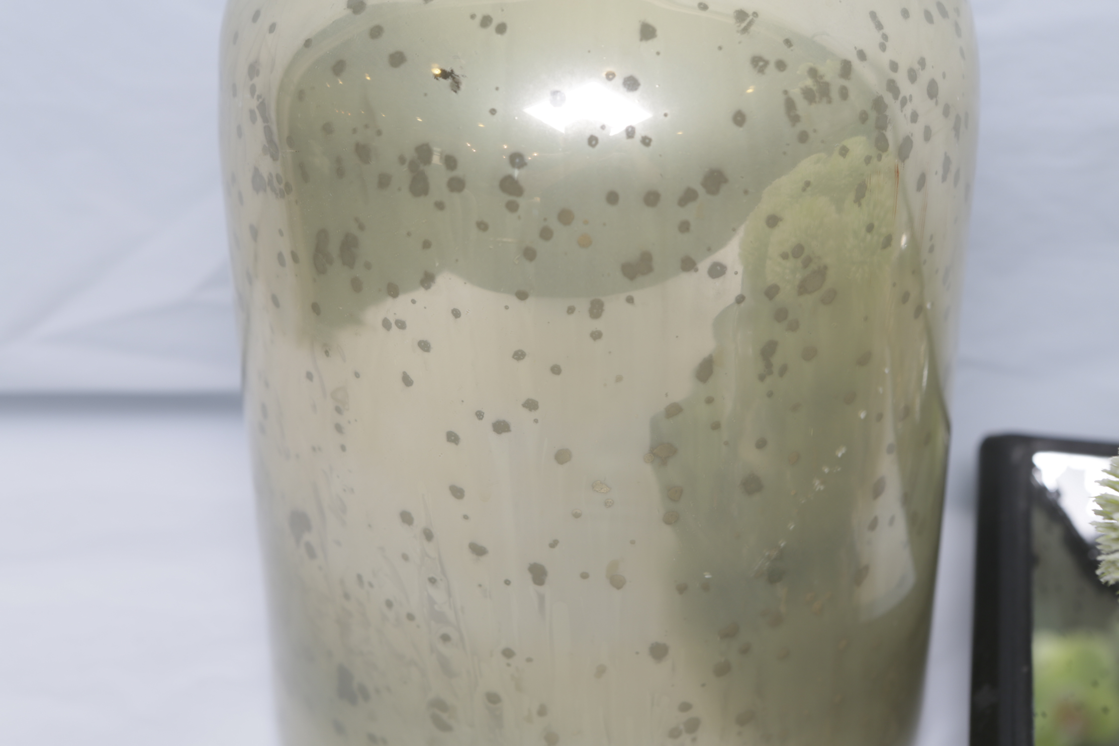 Mercury-Style Glass Jug and Pear Figurines with Faux Arrangements and Tray