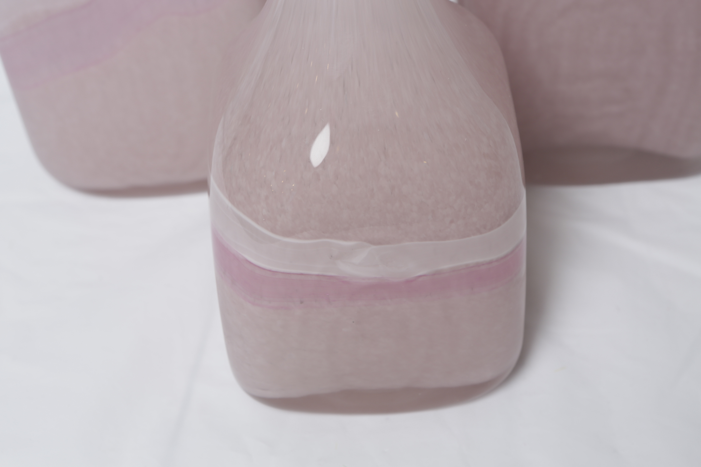 Contemporary Pink Hued Glass Bottle Shaped Vases