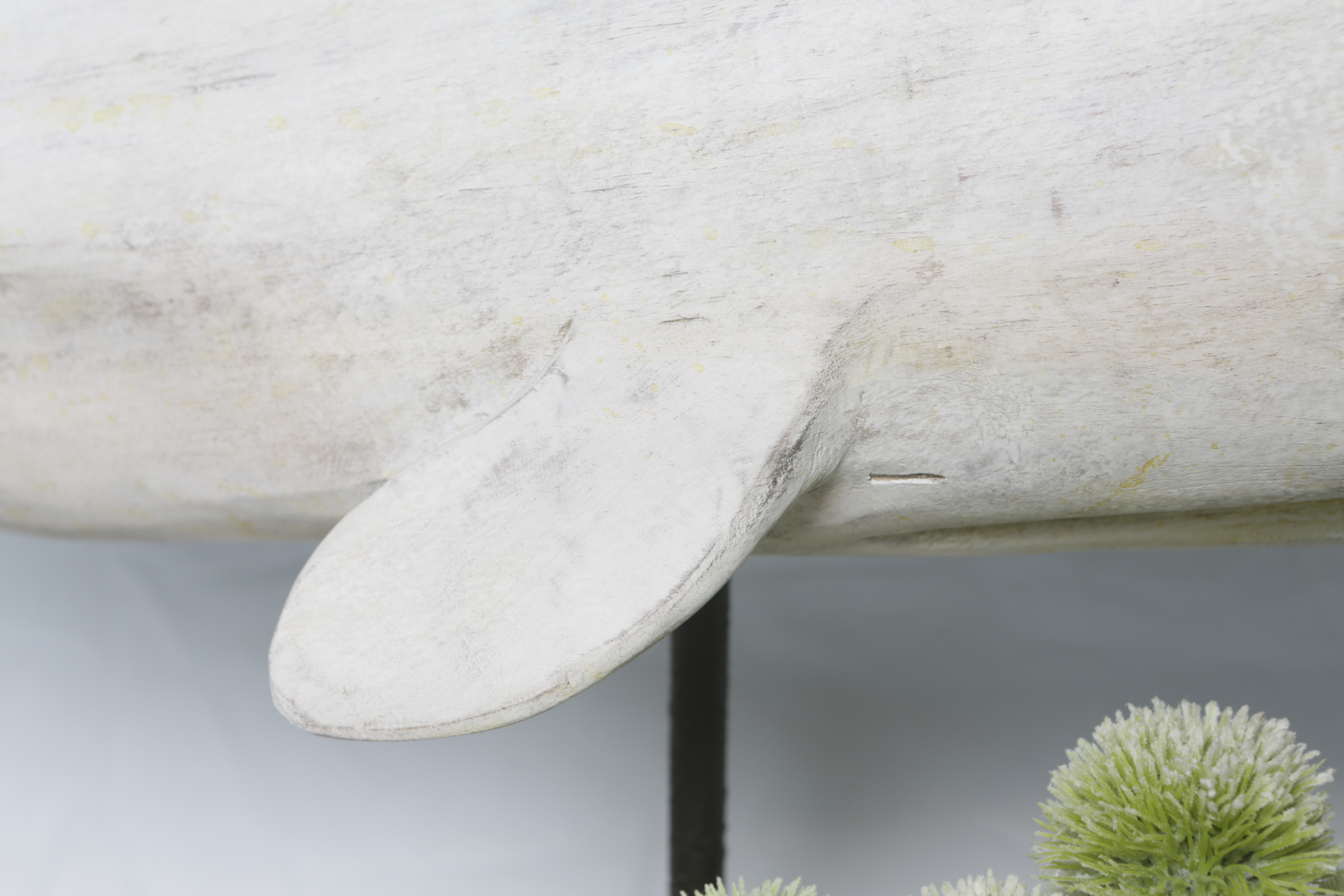 Whale Sculpture, Decorative Box, and Faux Flowers in Vase