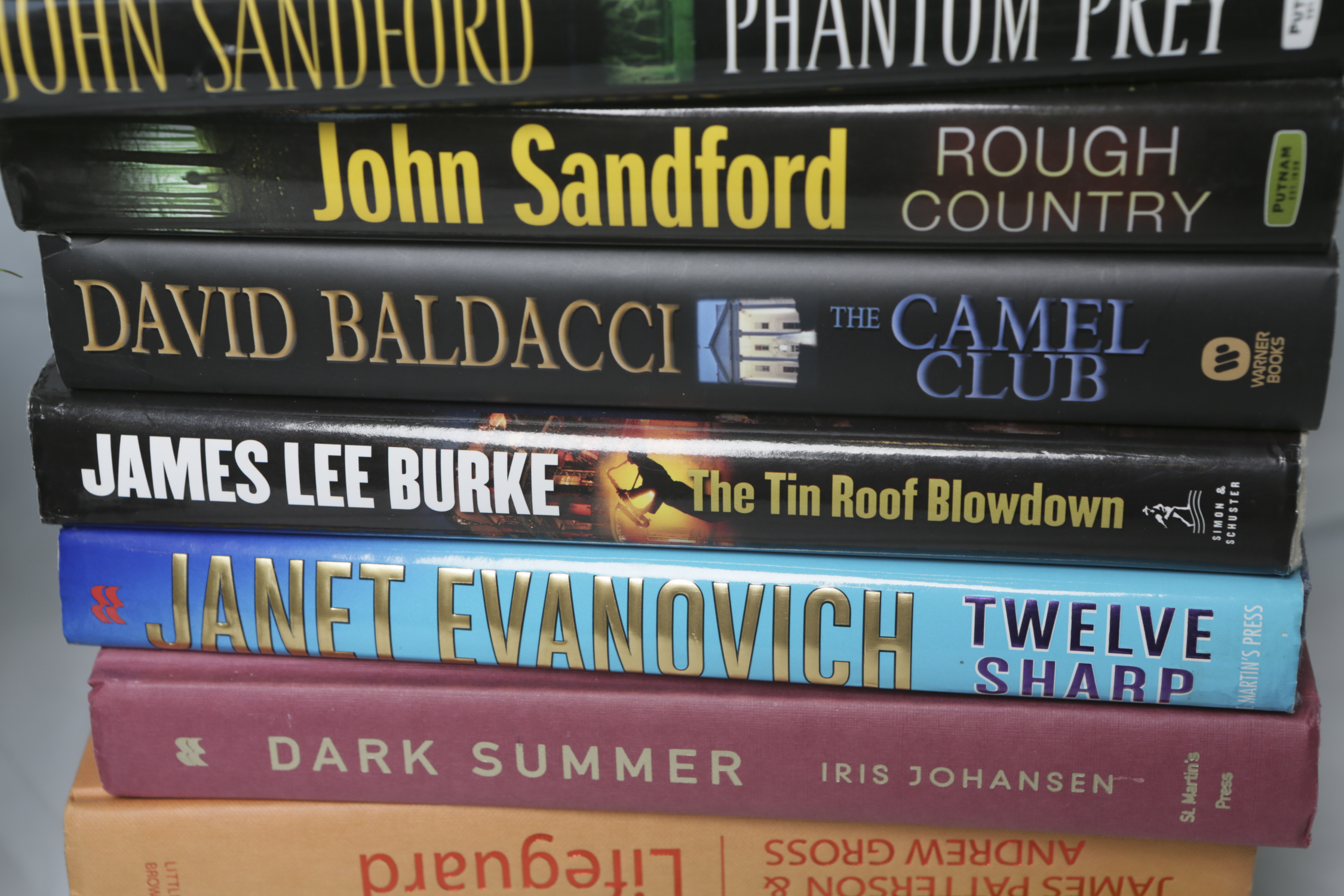 Assorted Books , Bookends, Baskets and Silk Plant