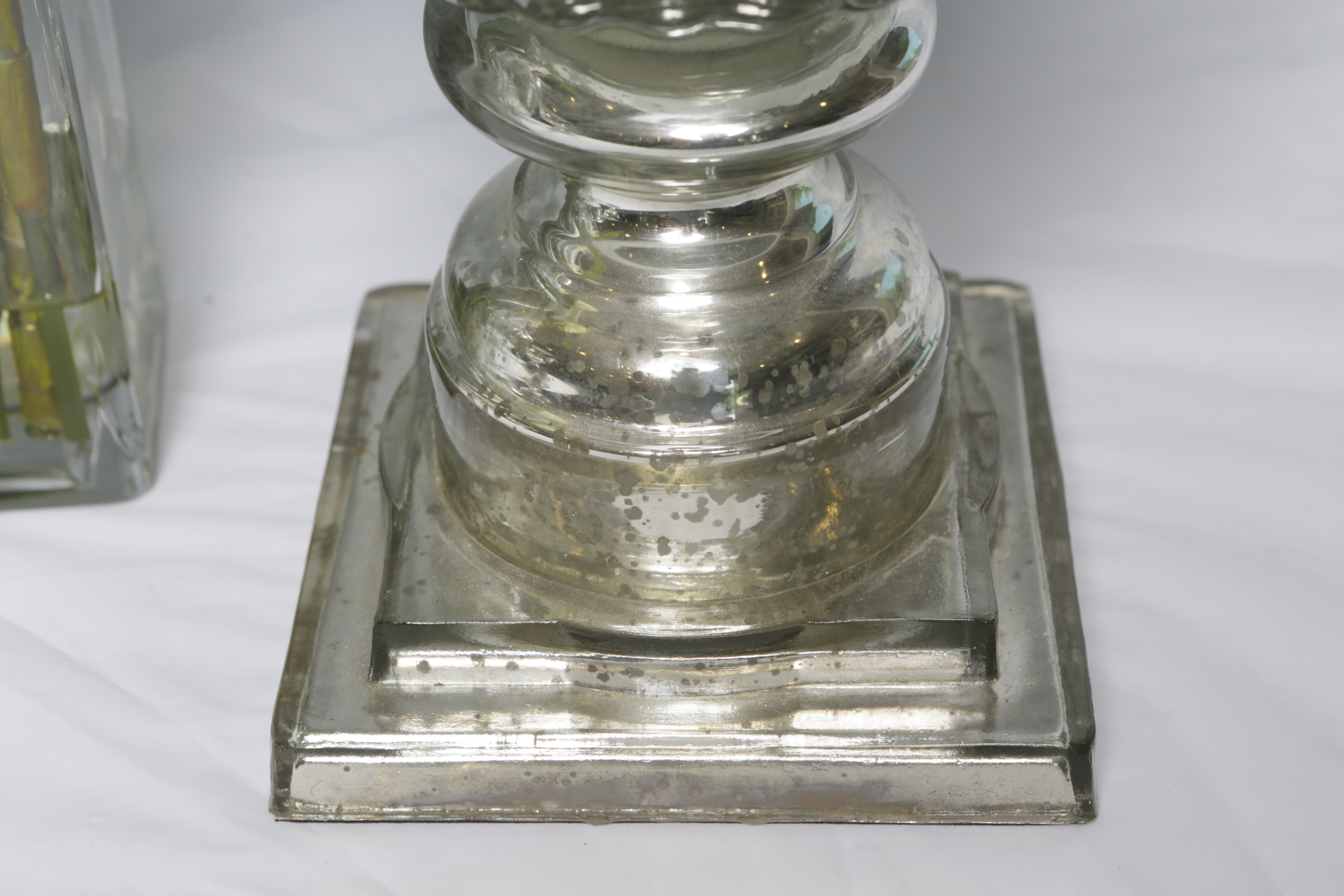 Vases with Glass, Mercury Glass and Artificial Florals