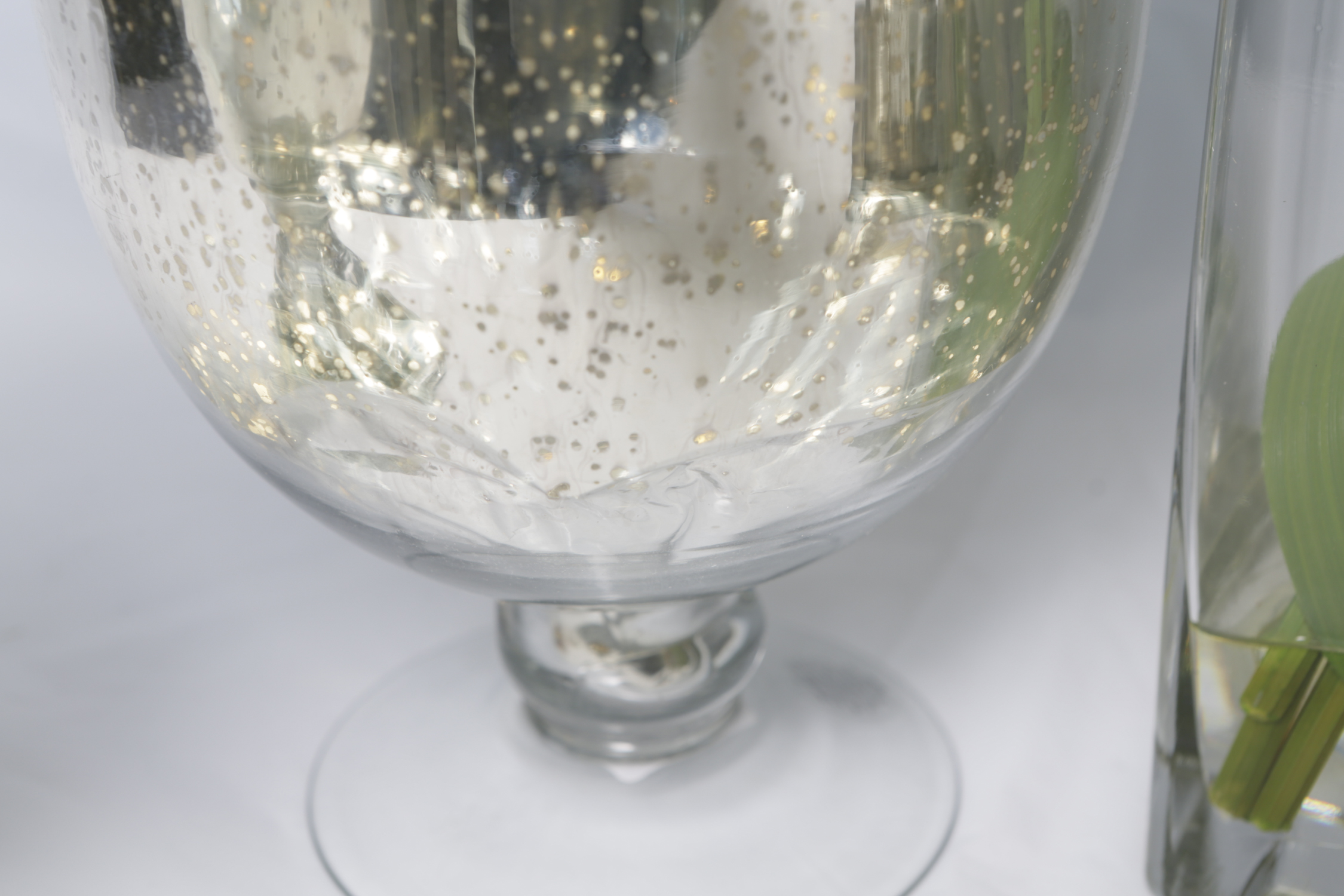 Vases with Glass, Mercury Glass and Artificial Florals