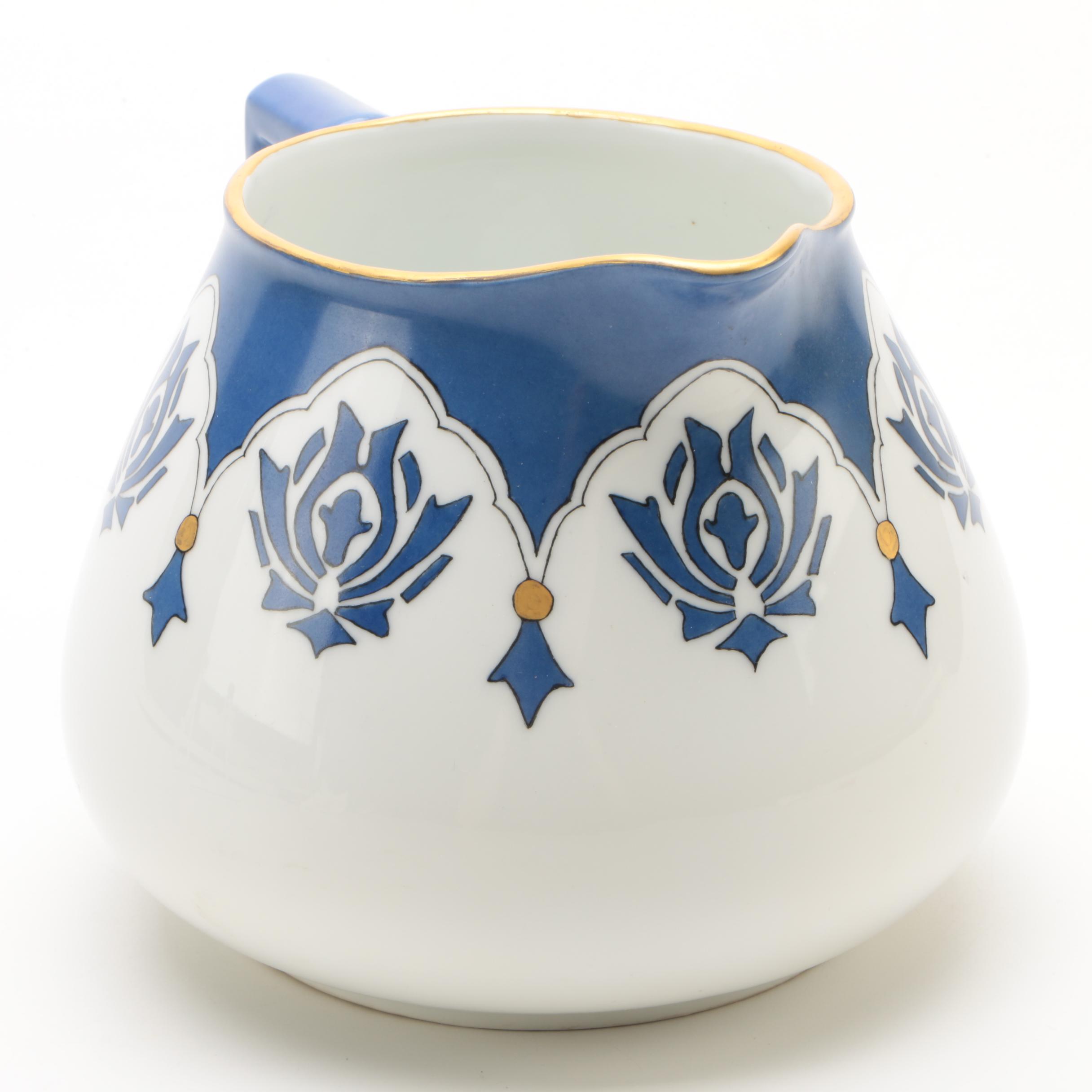 1916 Hobbyist Painted Zeh, Scherzer & Co. Porcelain Cider Pitcher