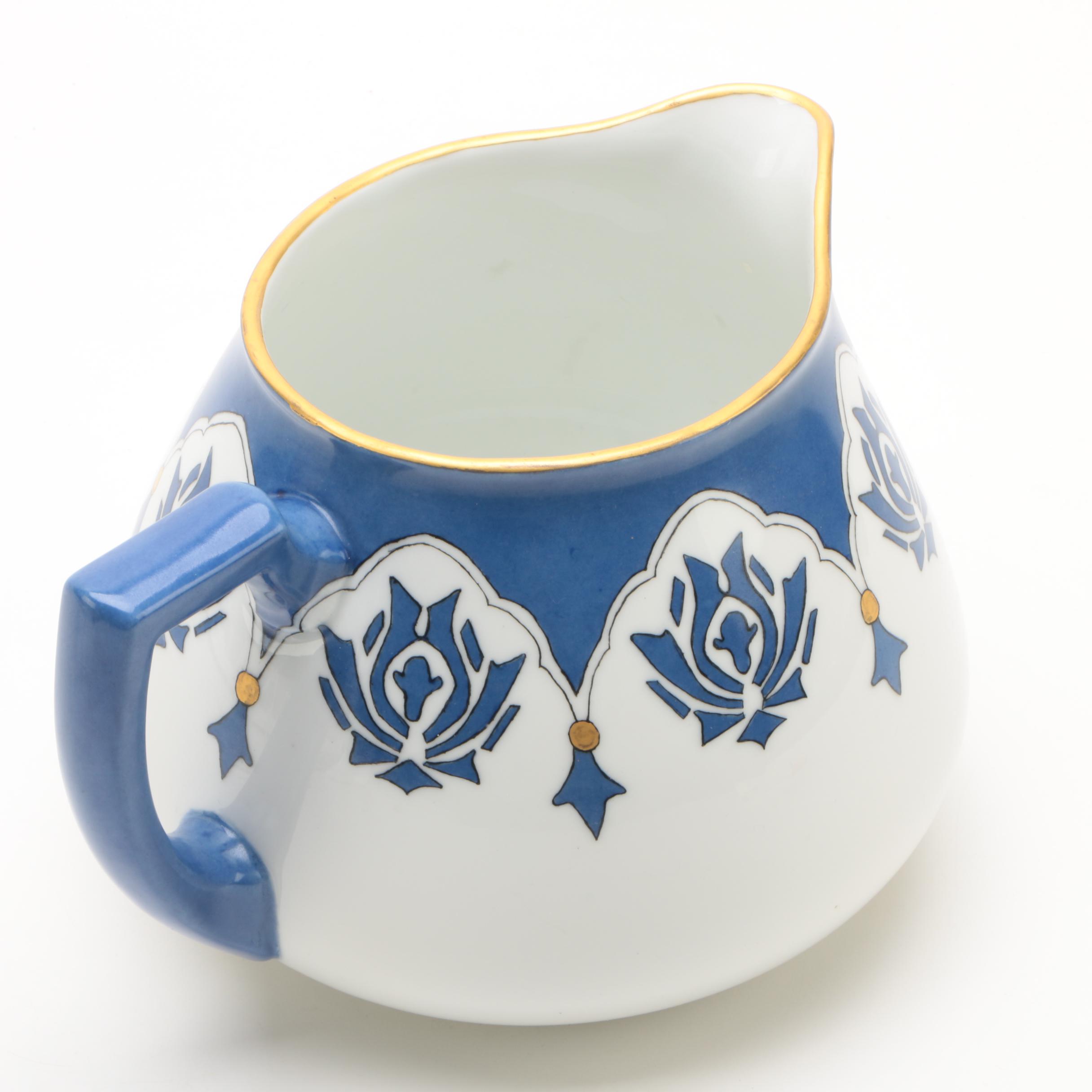 1916 Hobbyist Painted Zeh, Scherzer & Co. Porcelain Cider Pitcher