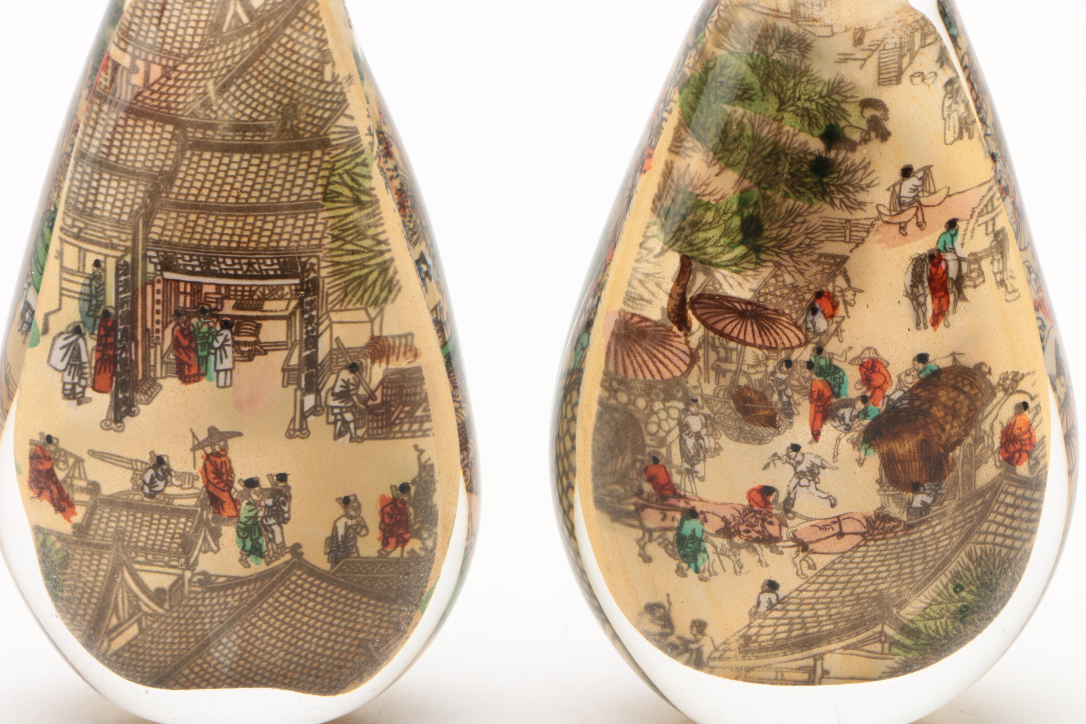 Chinese Reverse Painted Glass Snuff Bottles