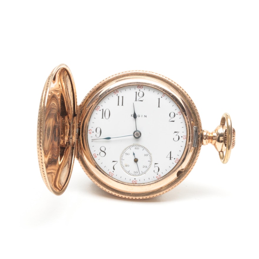 Elgin Gold-Filled White Dial Pocket Watch