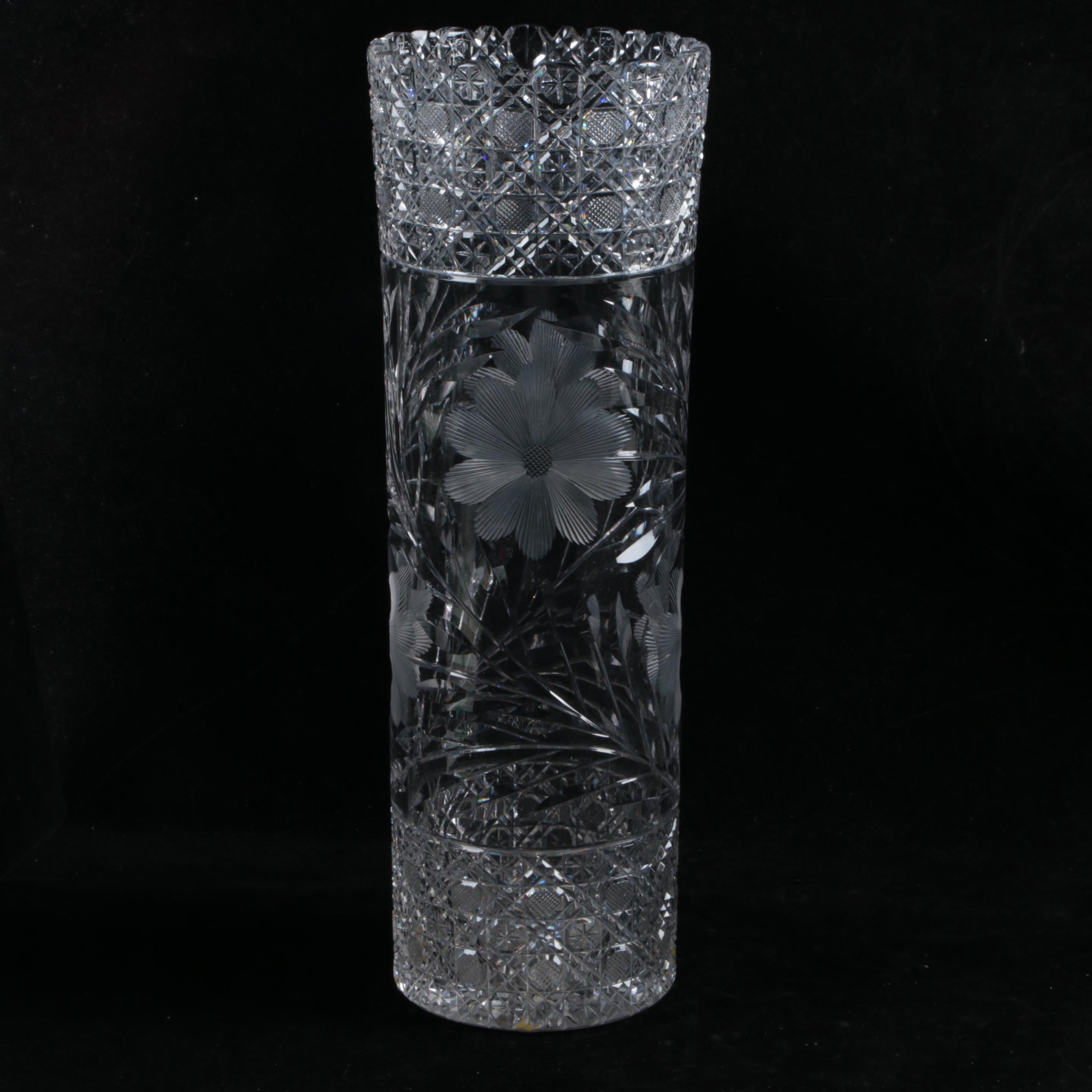 American Brilliant Period Cut Glass Vase