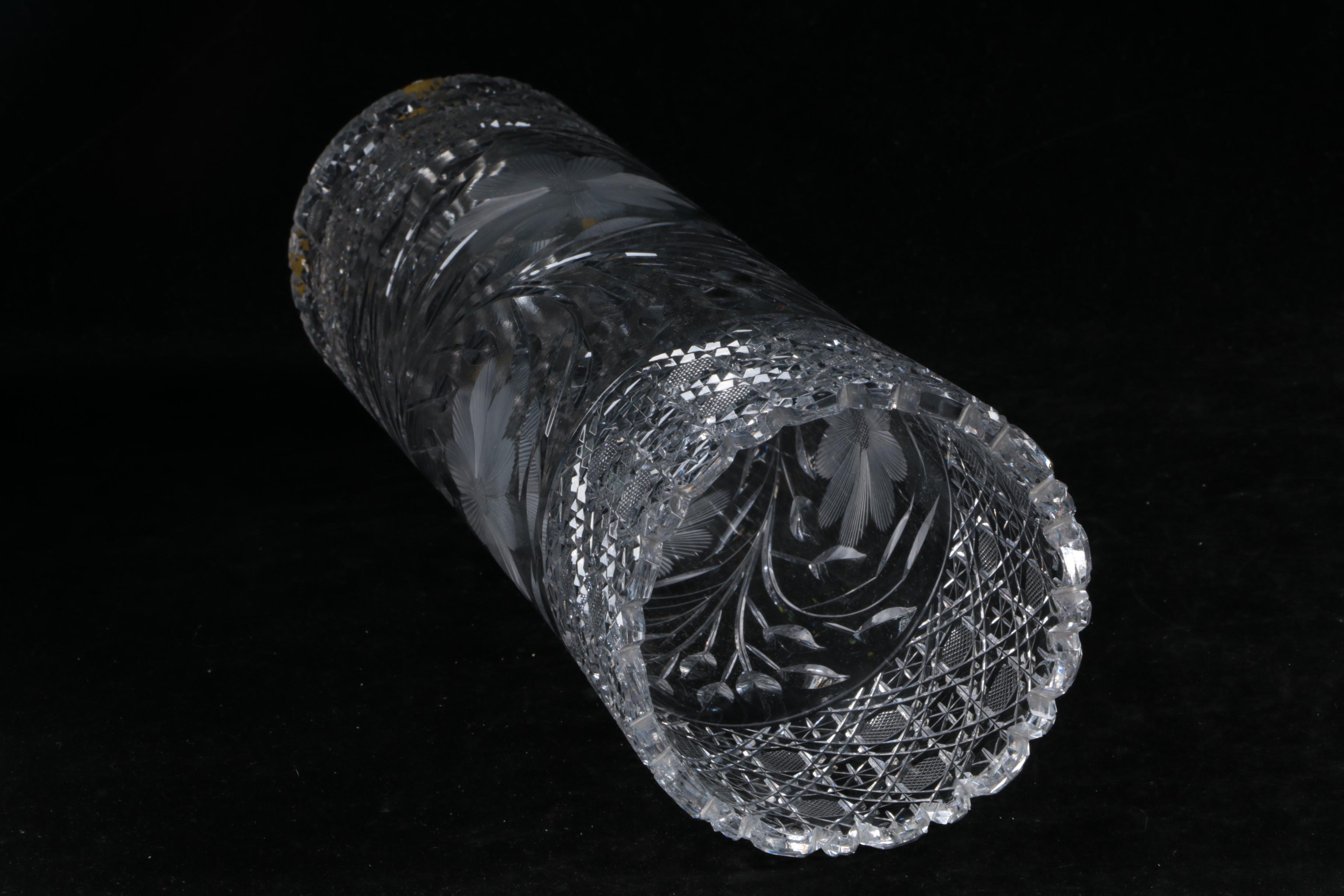 American Brilliant Period Cut Glass Vase