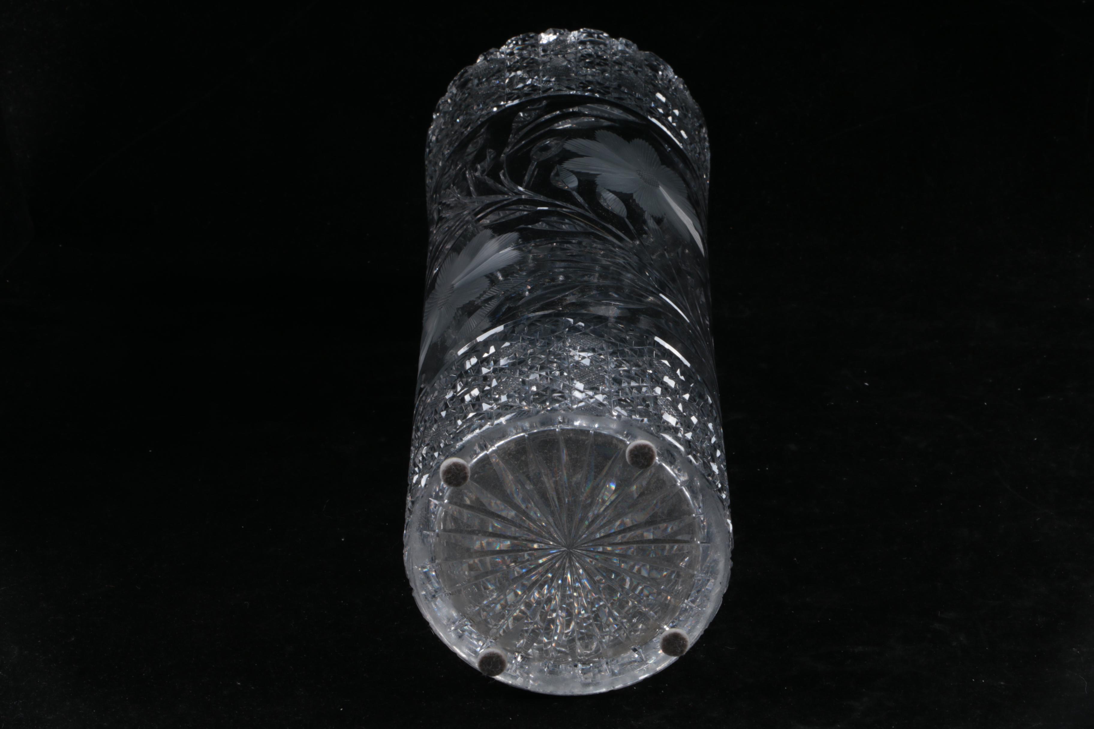 American Brilliant Period Cut Glass Vase