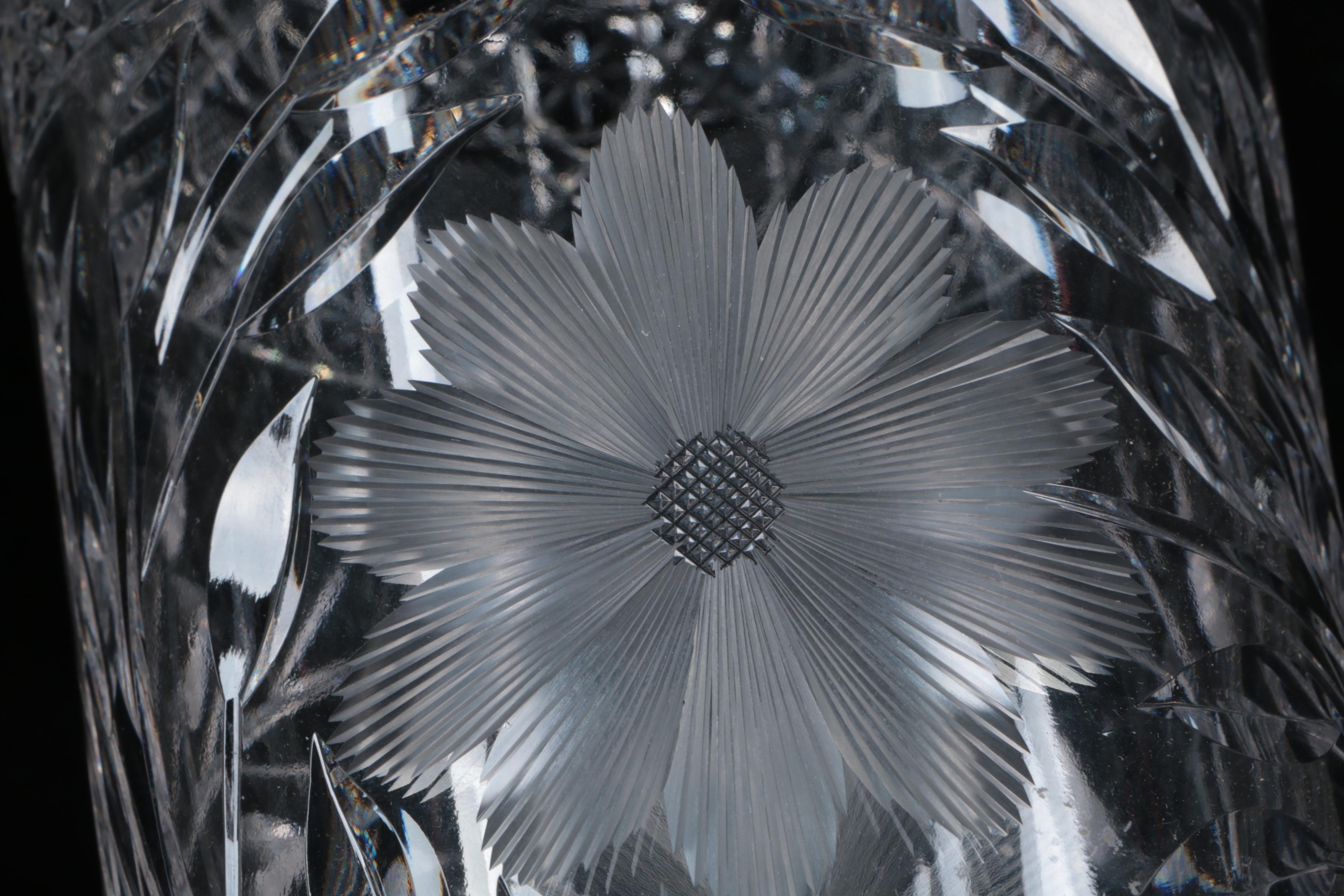 American Brilliant Period Cut Glass Vase