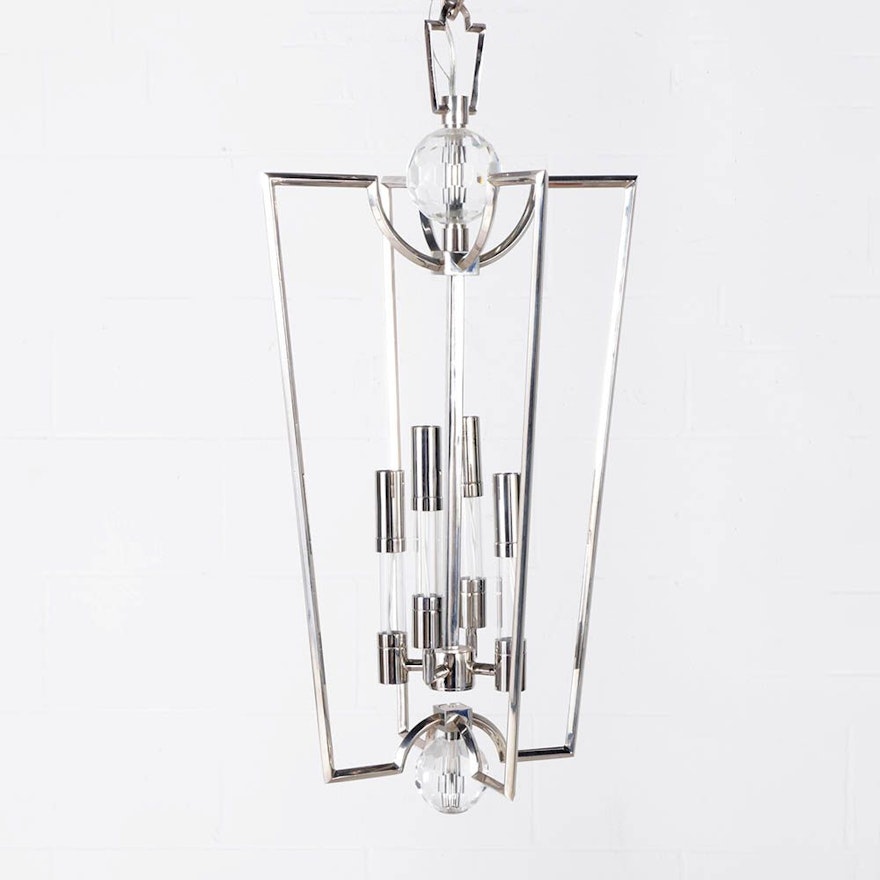 Hudson Valley "Waterloo" Four Light Chandelier with Nickel Finish