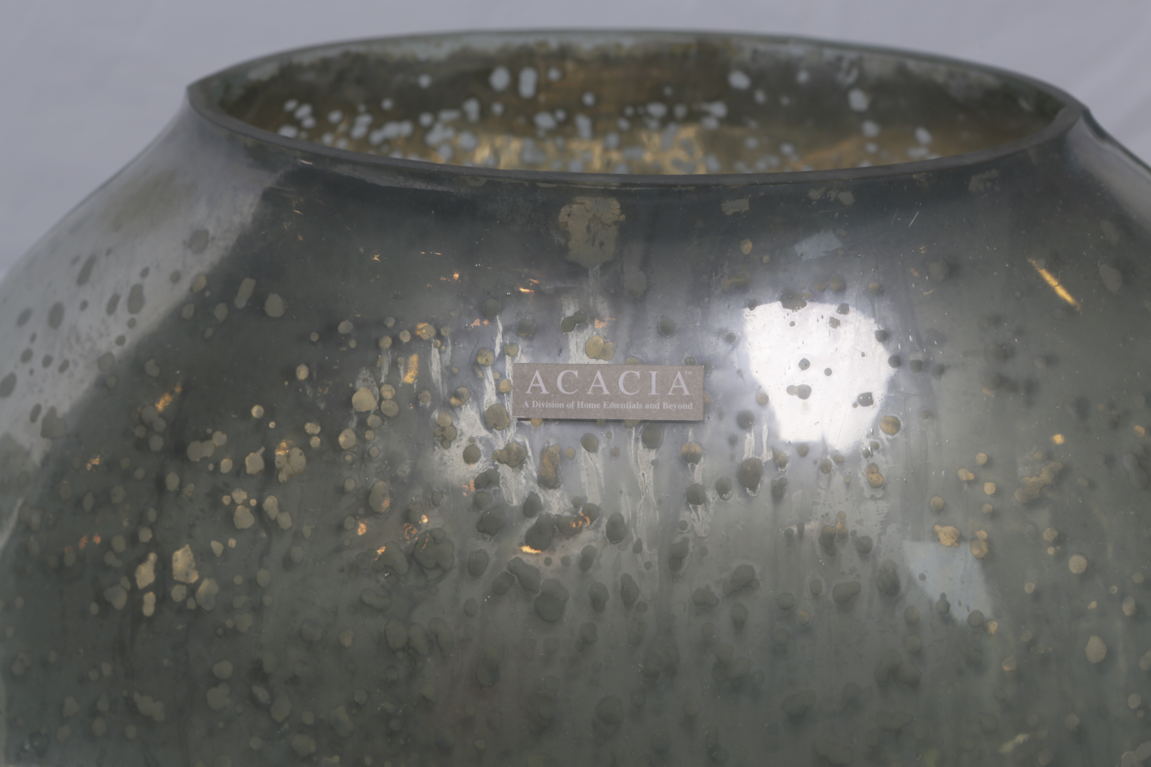 Decorative Mercury Glass Style Vases and a Ceramic Plate