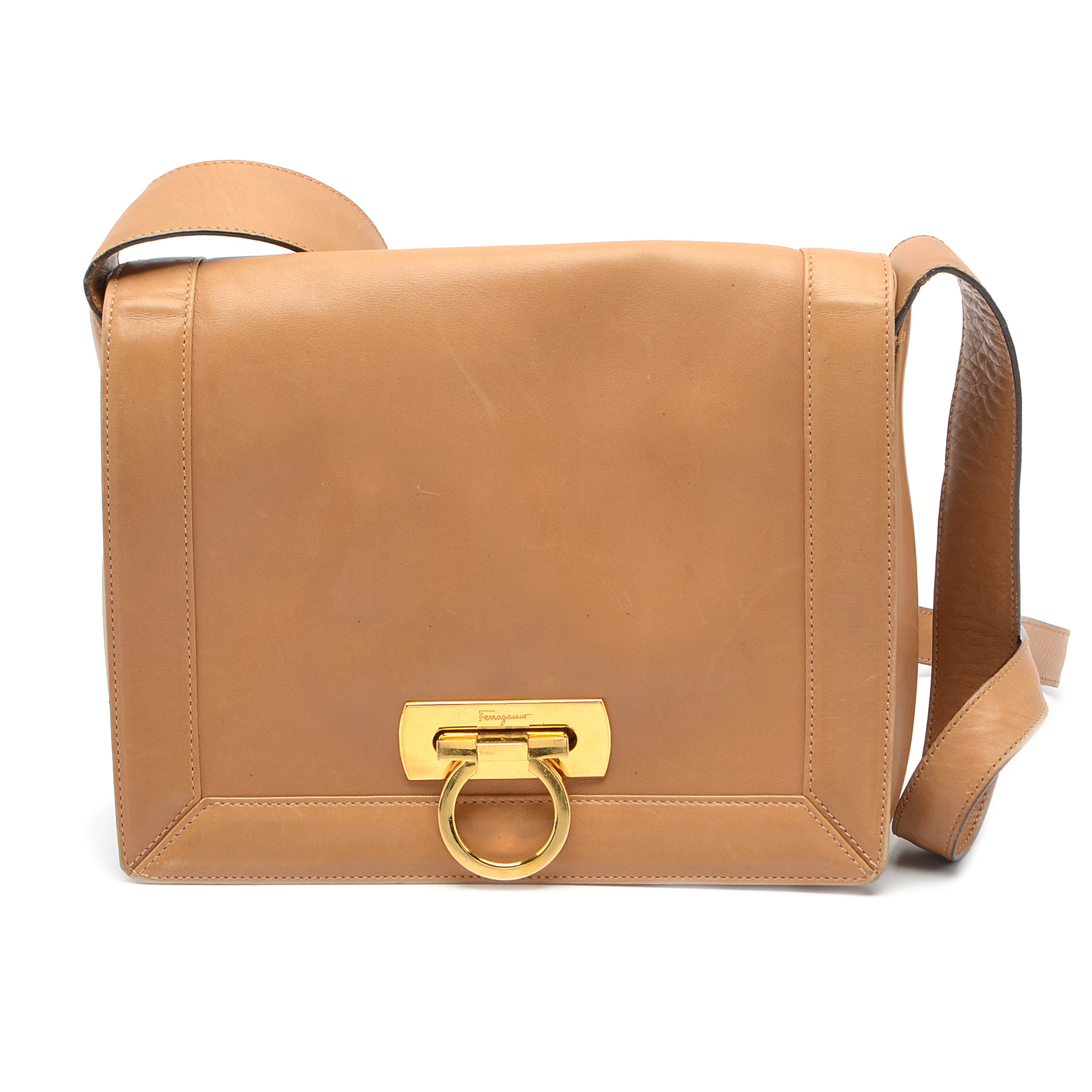 Vintage Salvatore Ferragamo Caramel Leather Handbag