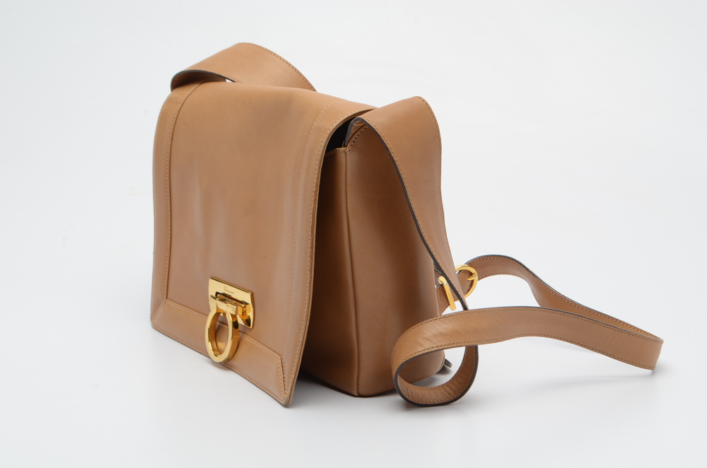 Vintage Salvatore Ferragamo Caramel Leather Handbag