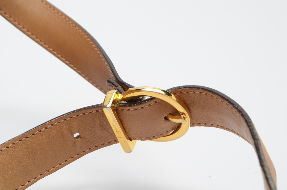 Vintage Salvatore Ferragamo Caramel Leather Handbag