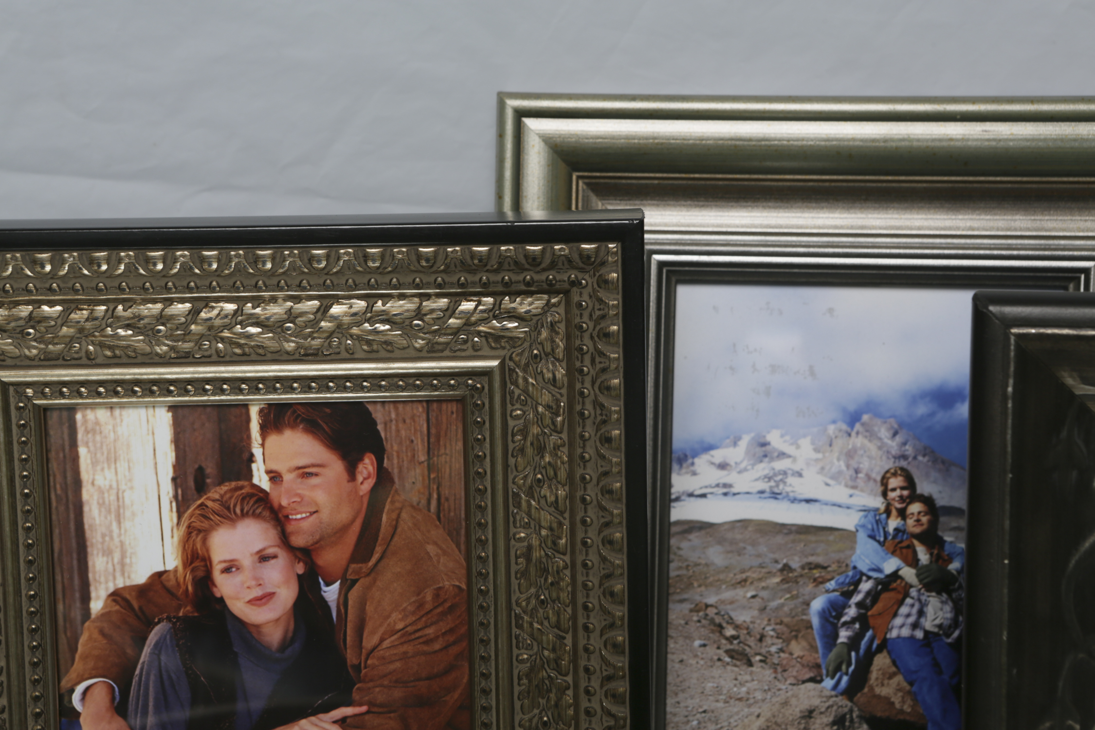 Metal Table Top Picture Frames with Vase, Tray, and Faux Arrangement