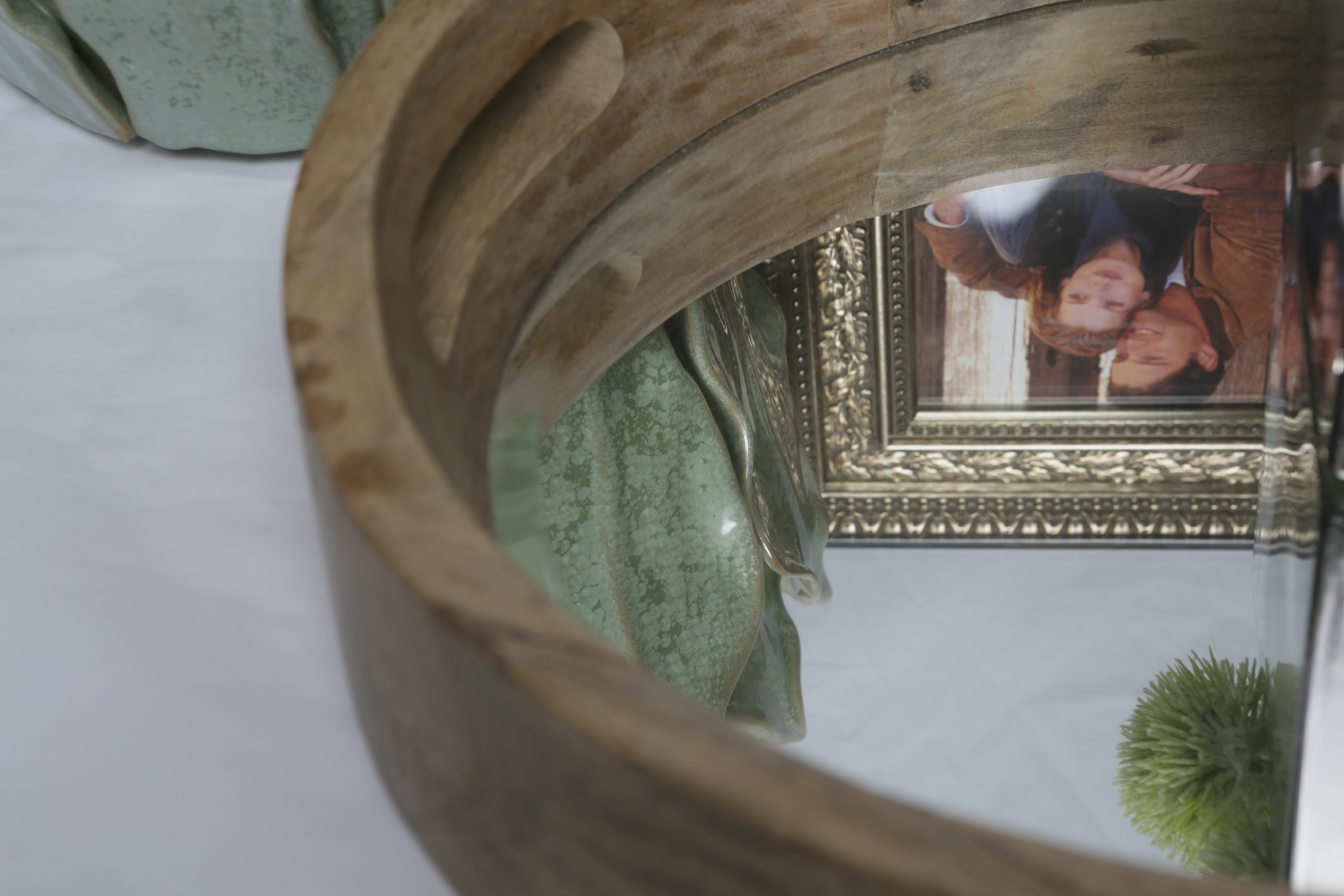 Metal Table Top Picture Frames with Vase, Tray, and Faux Arrangement