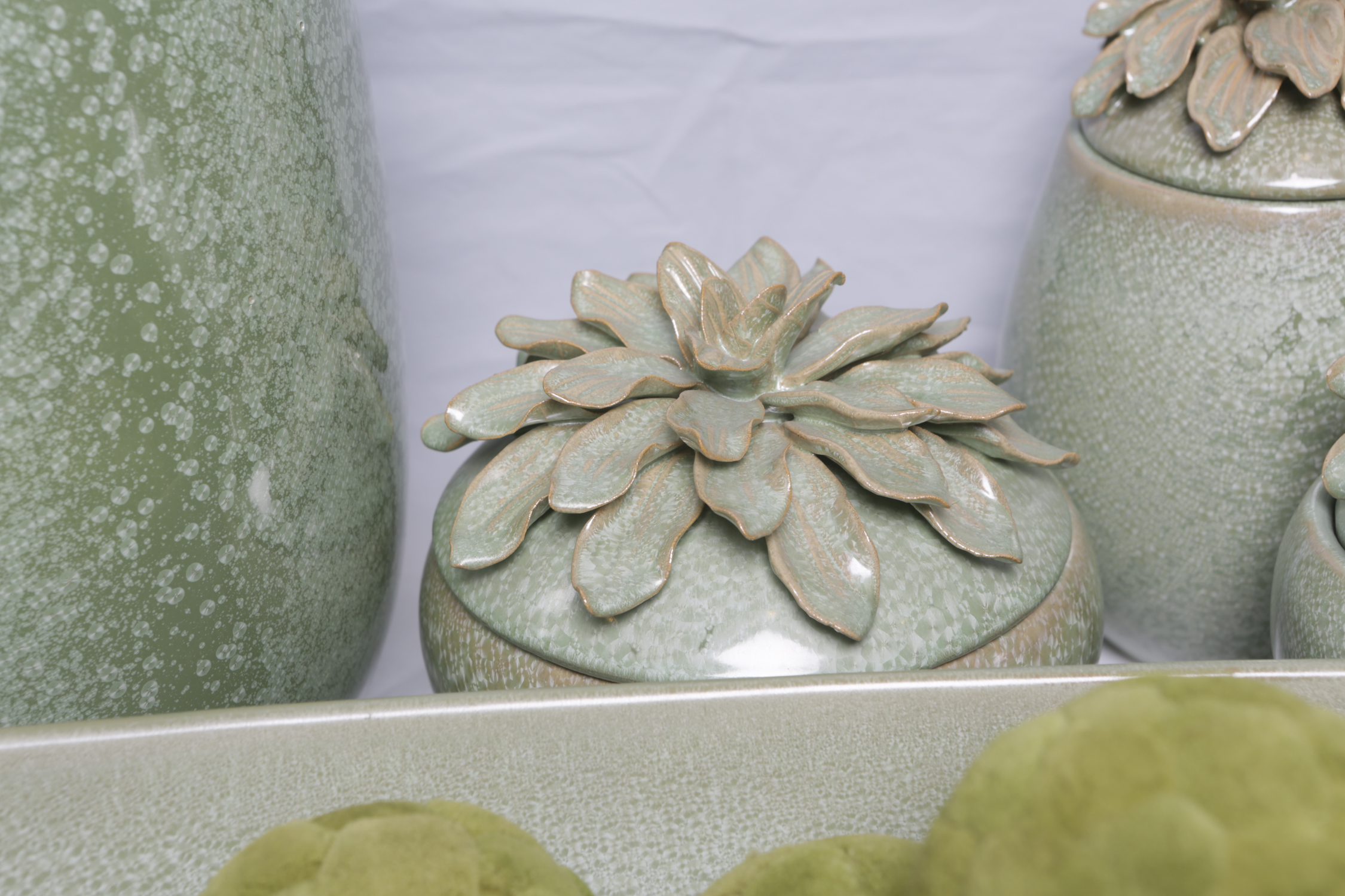 Ceramic Vase, Decorative Jars, and Bottle Shaped Vase with Faux Foliage