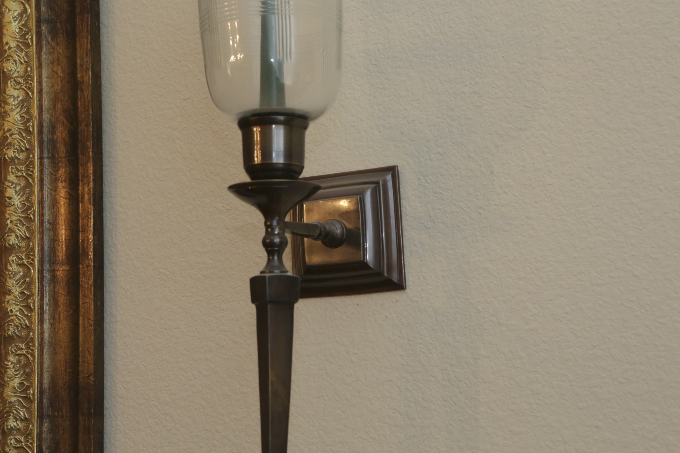 Metal Candle Sconces with Removable Cut Glass Shades