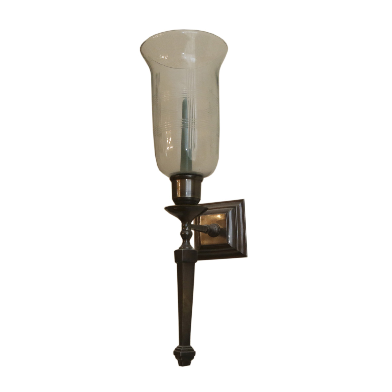 Metal Candle Sconces with Removable Cut Glass Shades