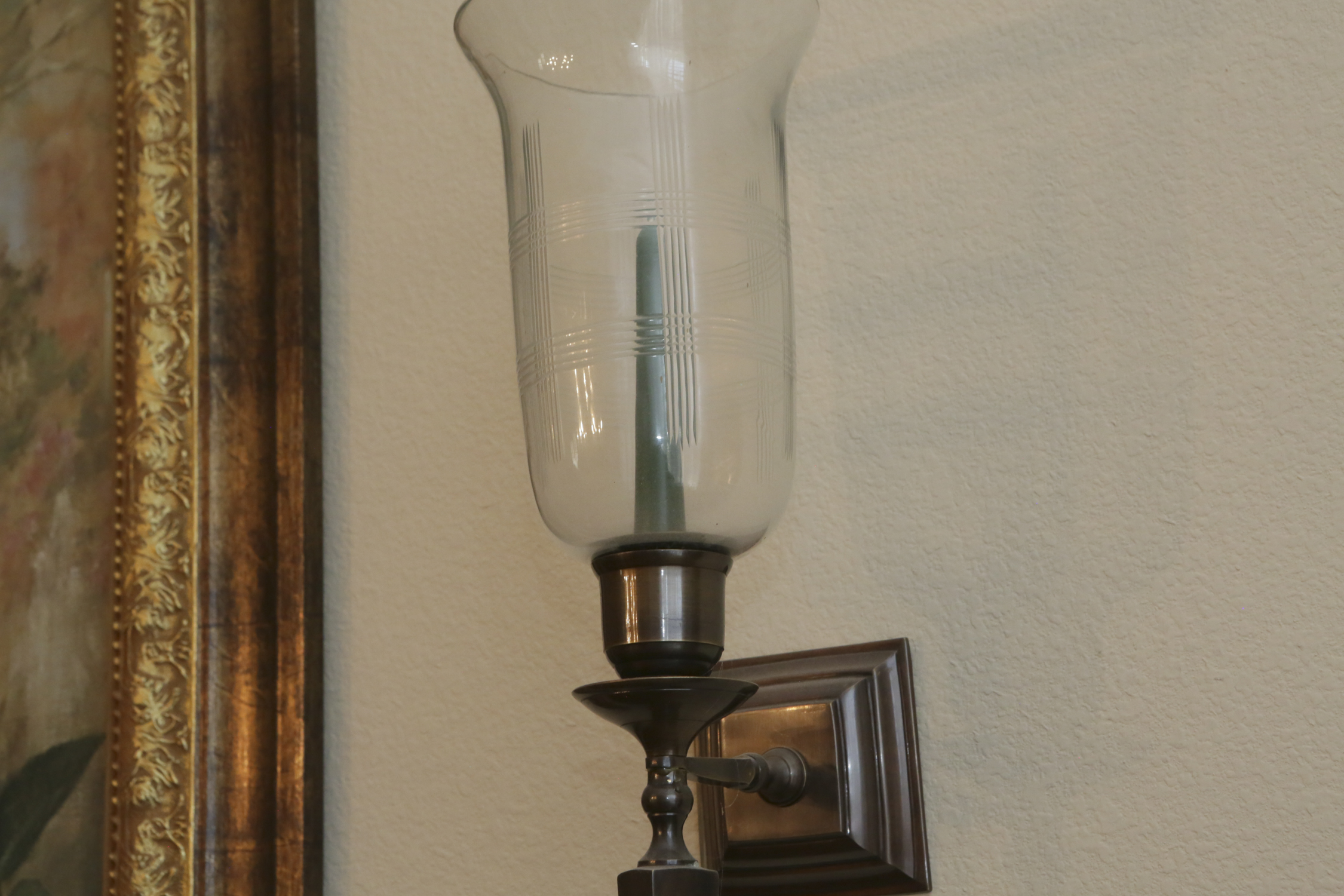 Metal Candle Sconces with Removable Cut Glass Shades