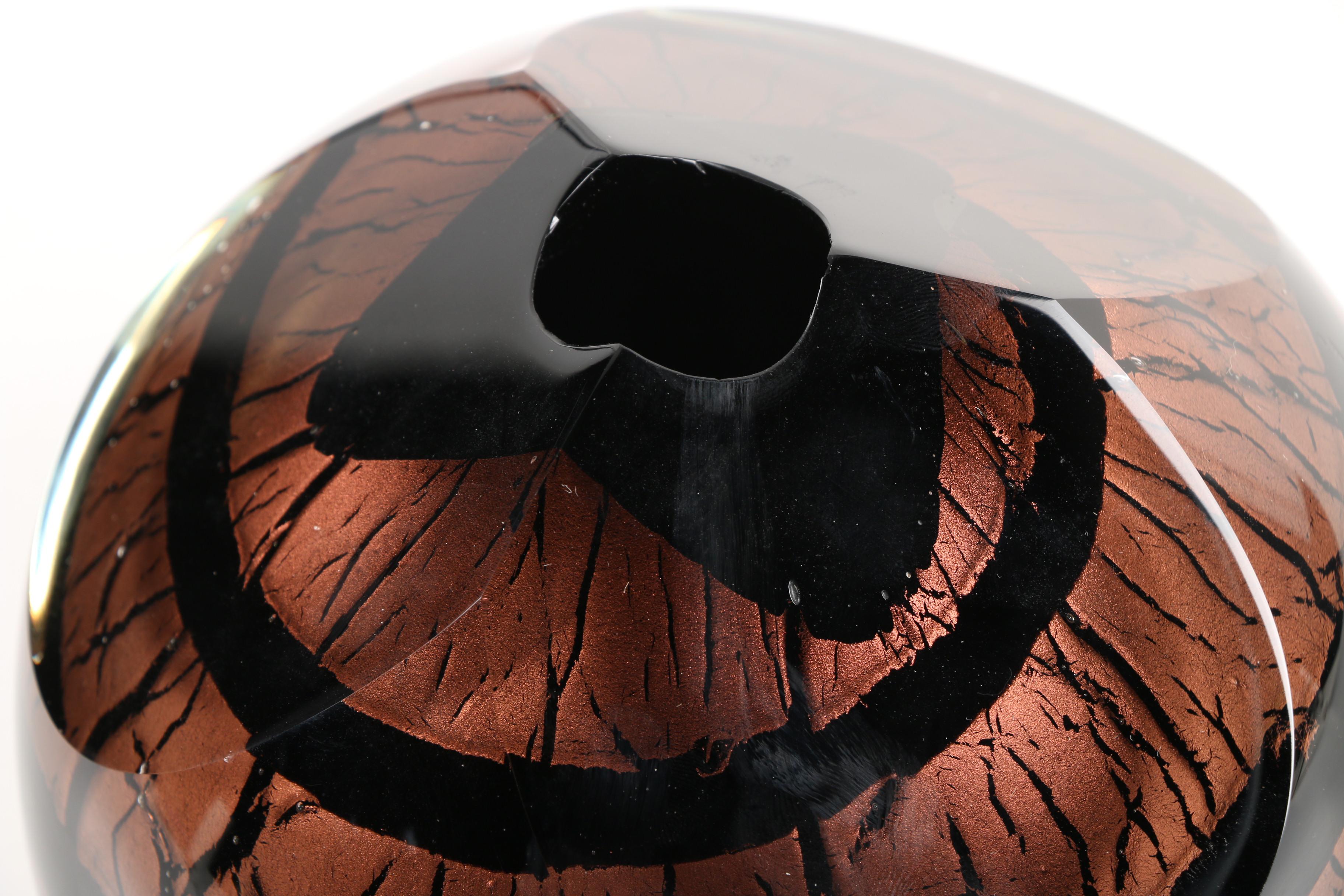 Correia Metallic Copper Art Glass Vase