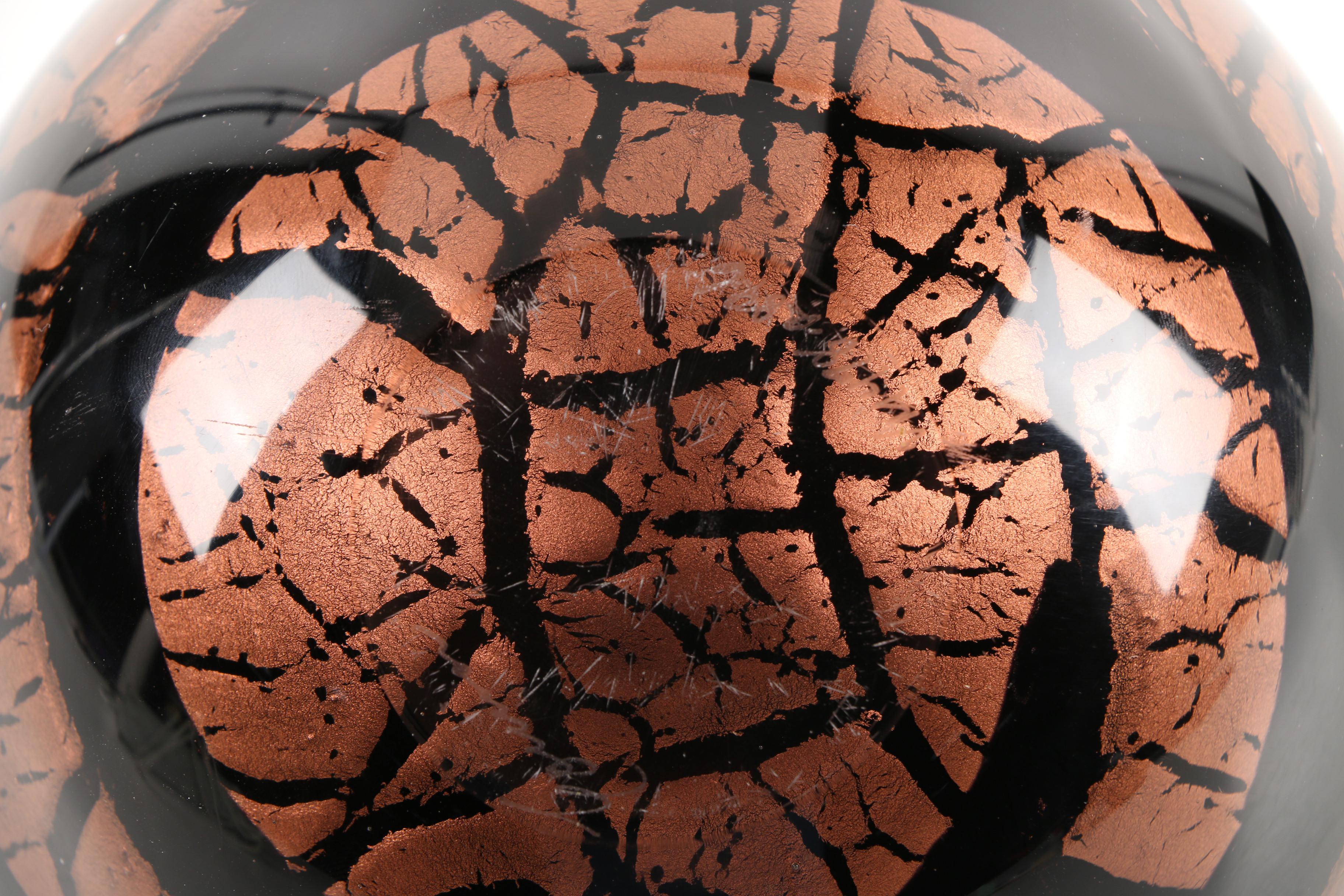 Correia Metallic Copper Art Glass Vase