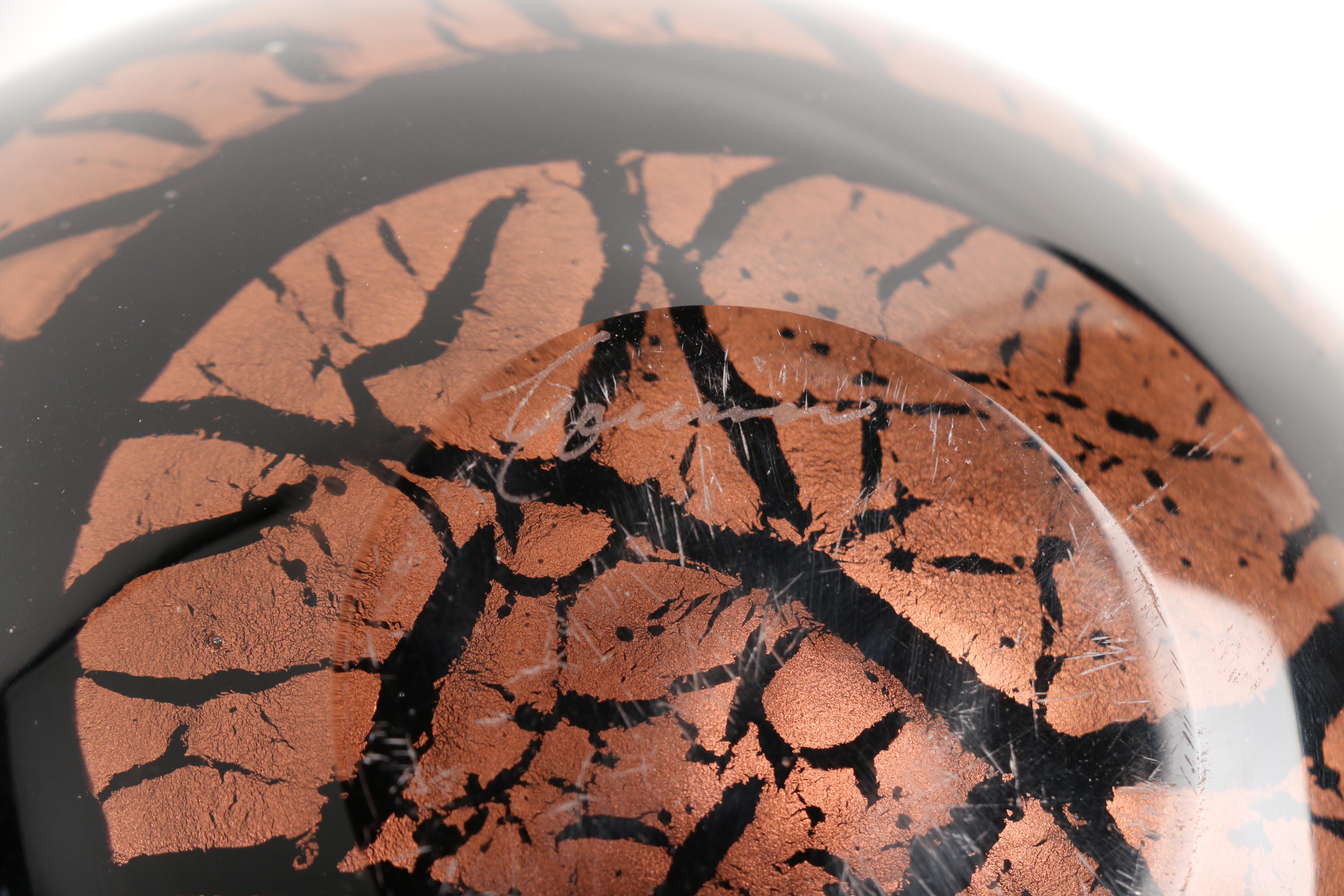 Correia Metallic Copper Art Glass Vase