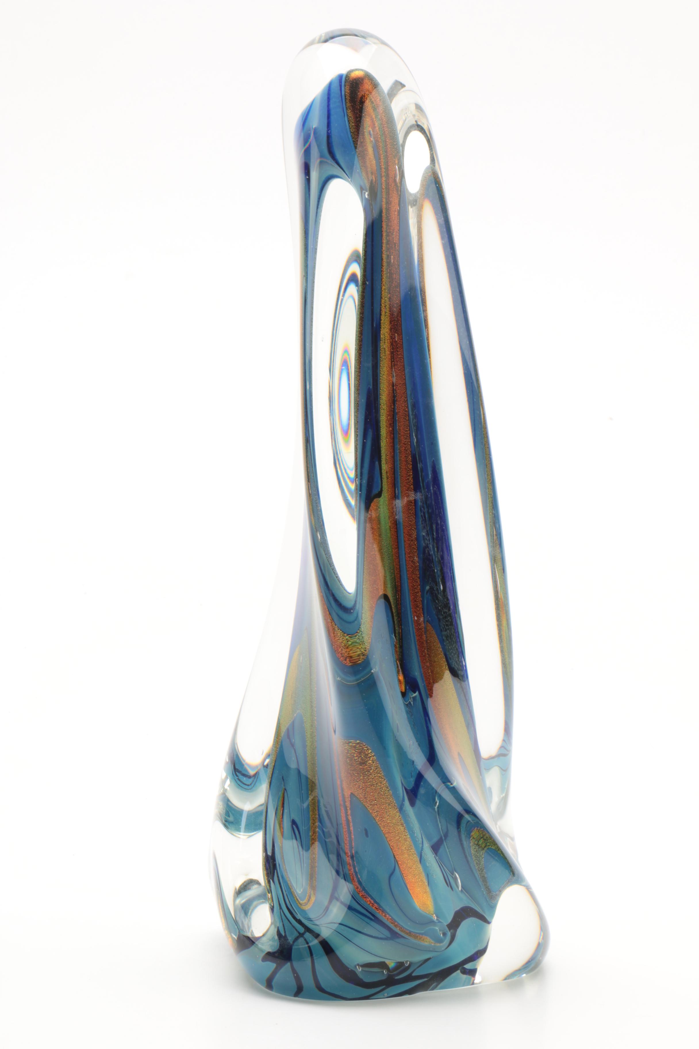 1995 Karg Free Form Art Glass Sculpture