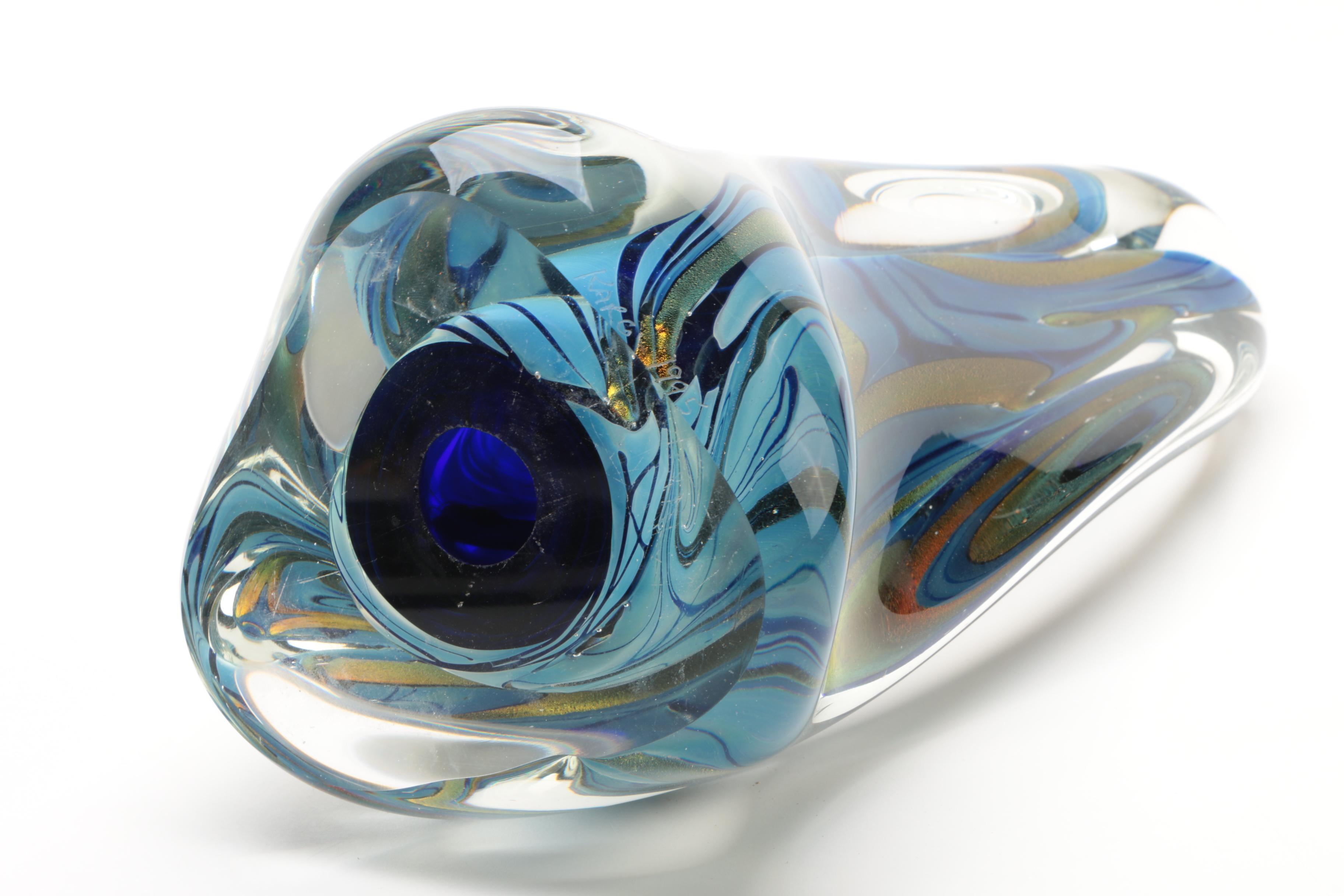 1995 Karg Free Form Art Glass Sculpture