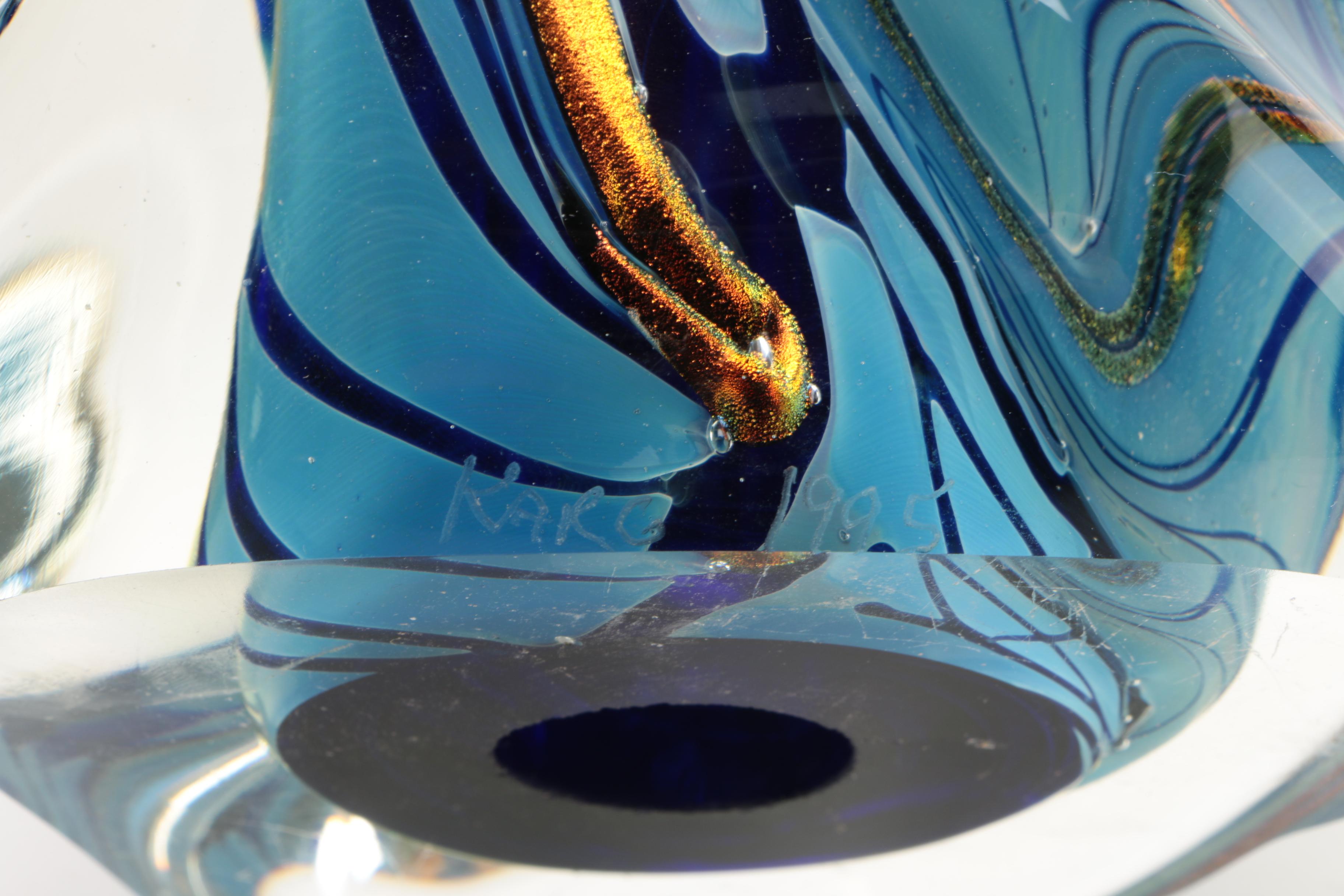 1995 Karg Free Form Art Glass Sculpture