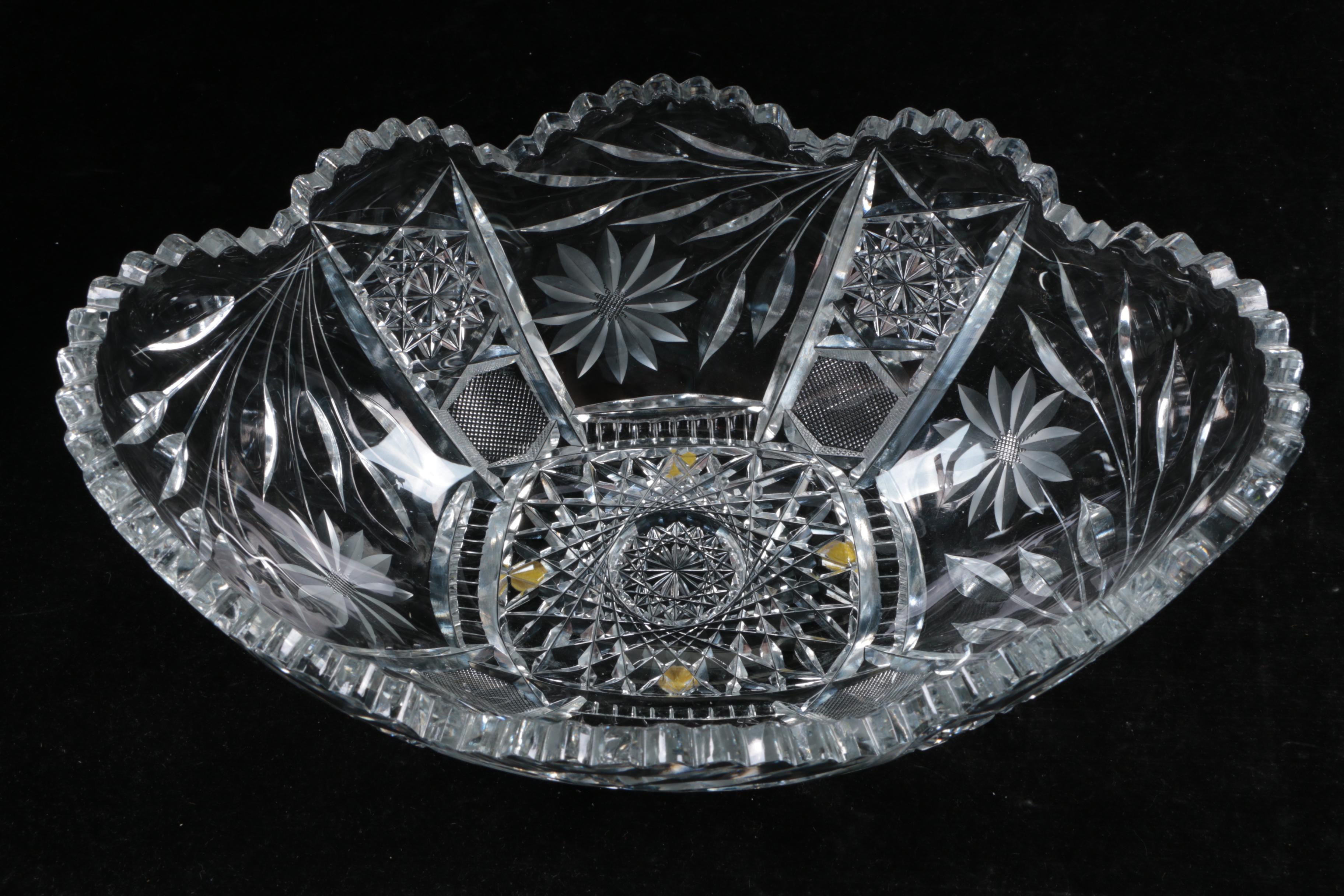 American Brilliant Style Cut Glass Bowl