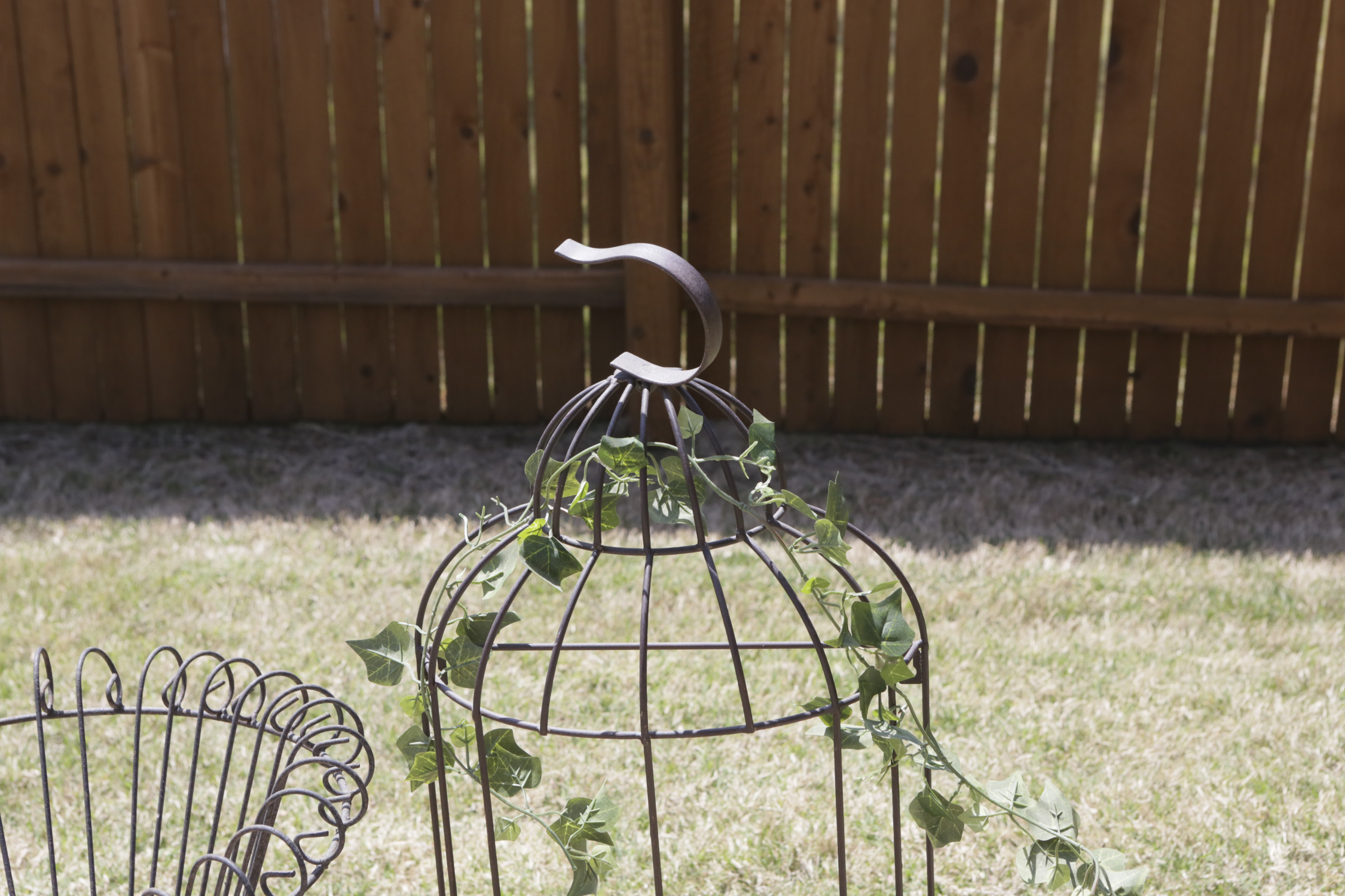 Openwork Metal Garden Decor and Planter Baskets