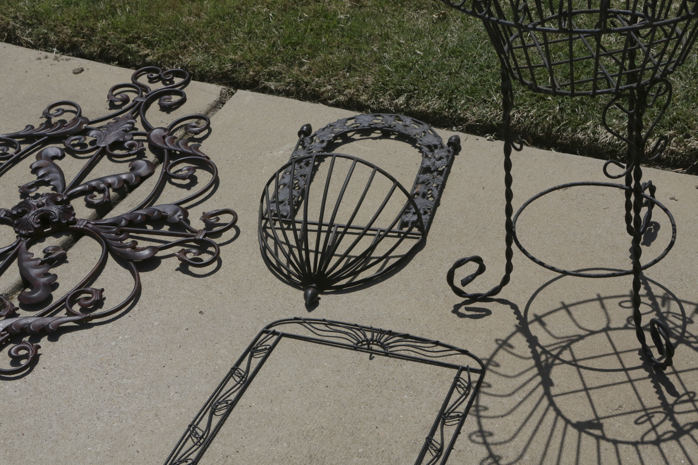 Openwork Metal Garden Decor and Planter Baskets