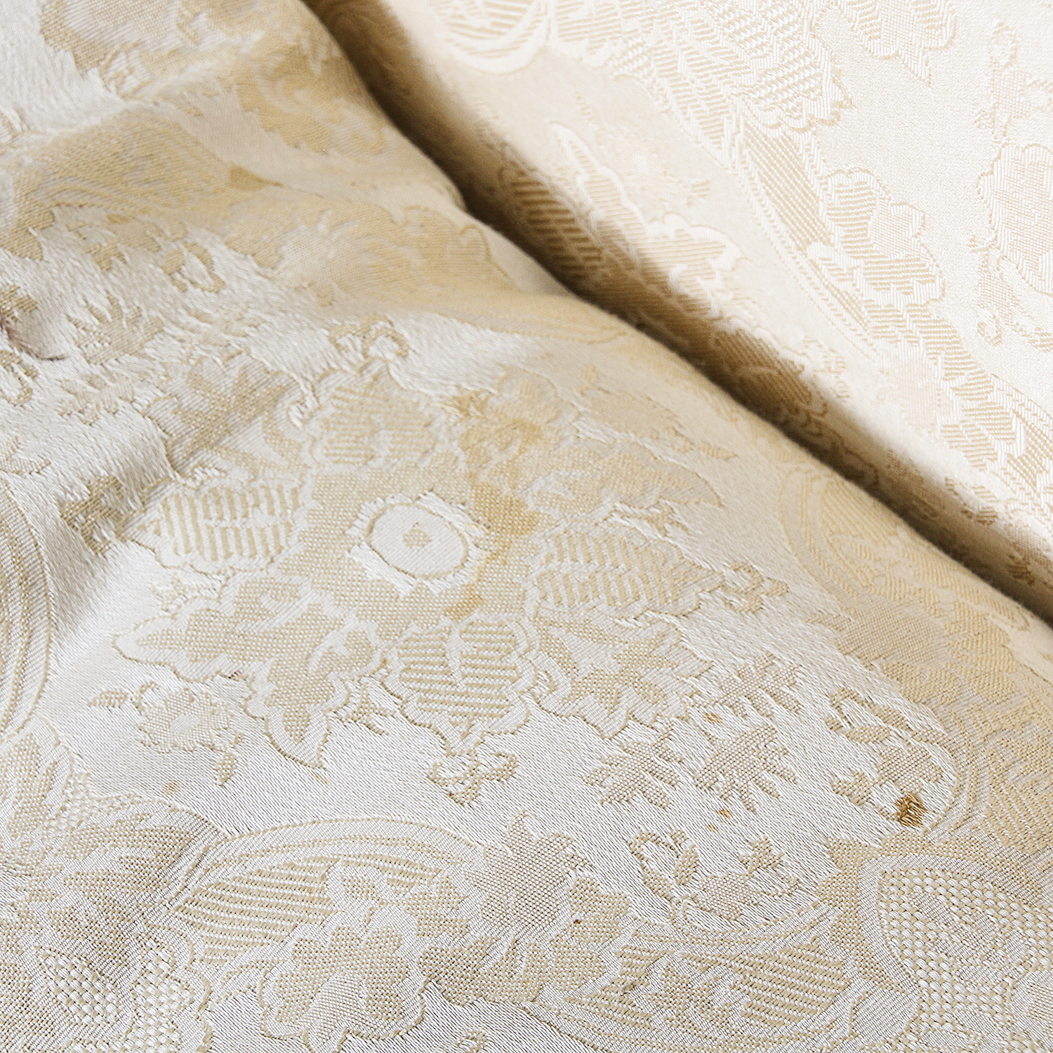 Vintage Louis XV Style Cream Toned Upholstered Sofa