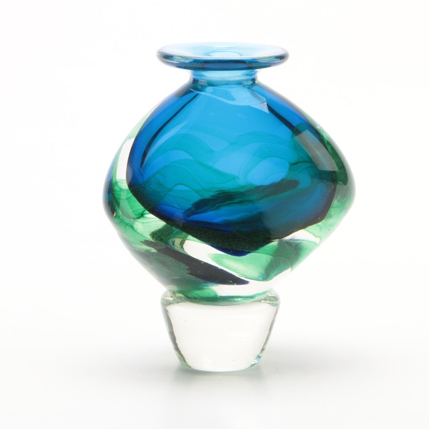 Signed Art Glass Perfume Bottle